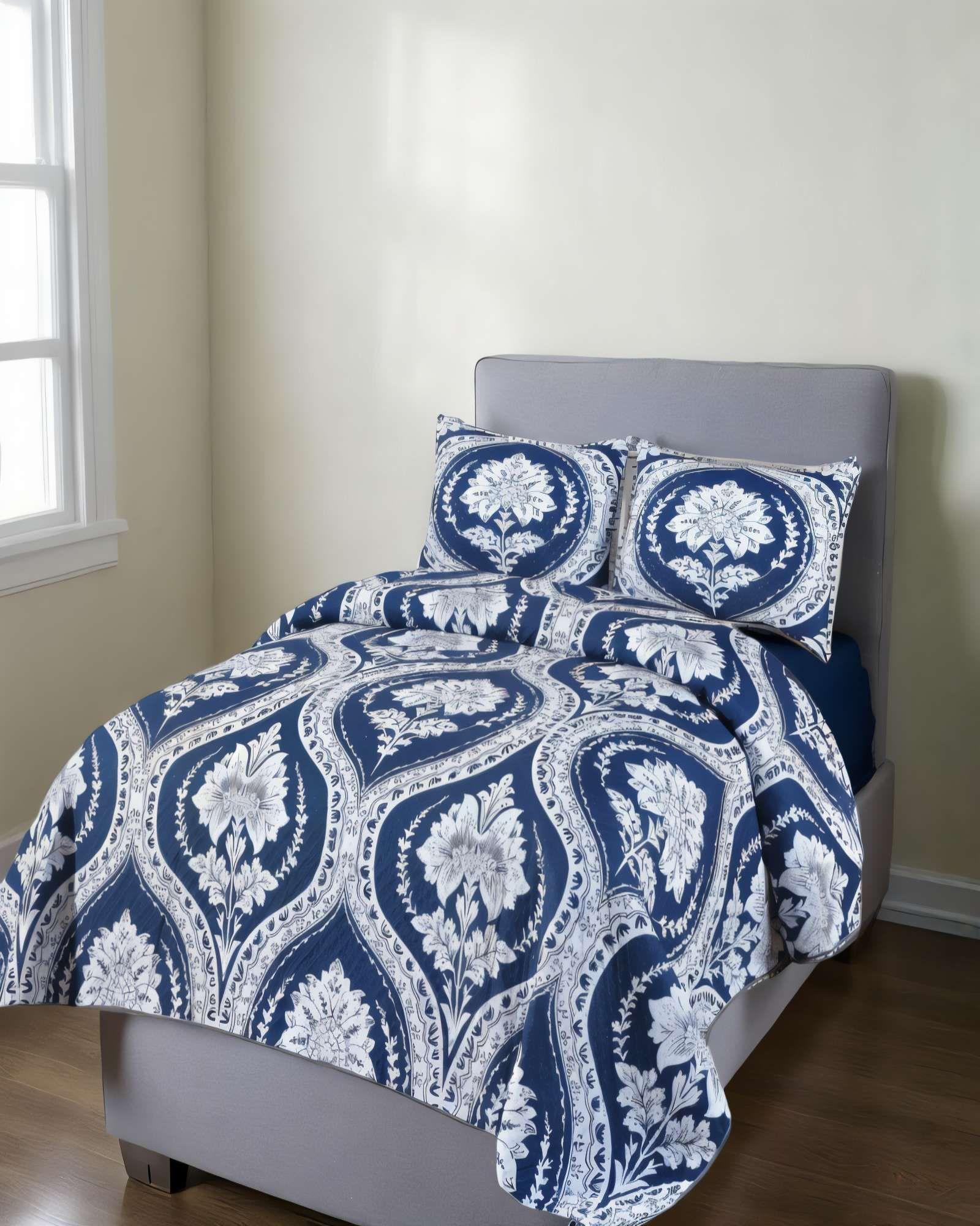 CUBRECAMA DE VERANO CON POMPON Y DISENO 2P MULTICOLOR 06-3