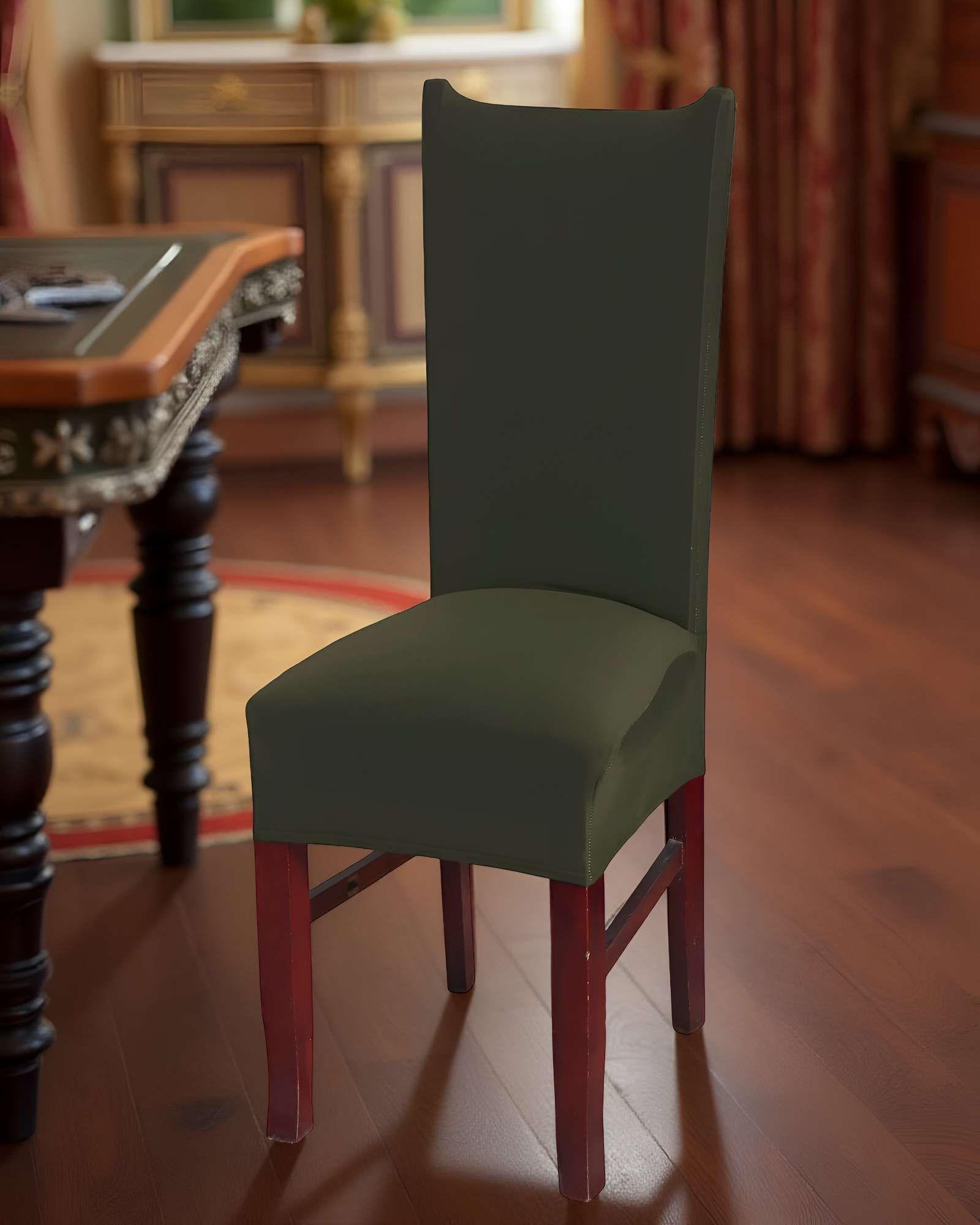 SET DE 6 FUNDAS DE SILLA ELASTICADAS COLOR VERDE-3