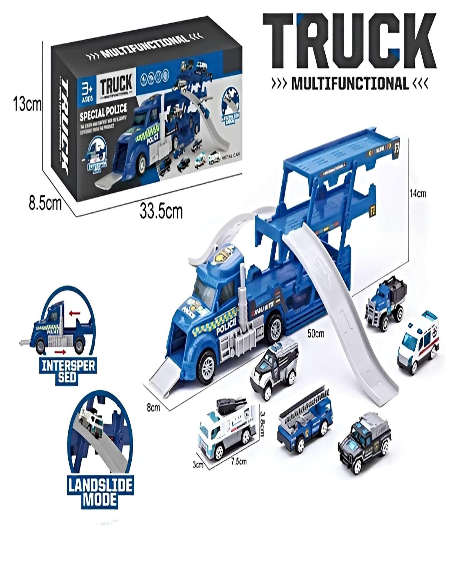 MEGA CAMION DE POLICIA CON RAMPA Y CARRITOS-2