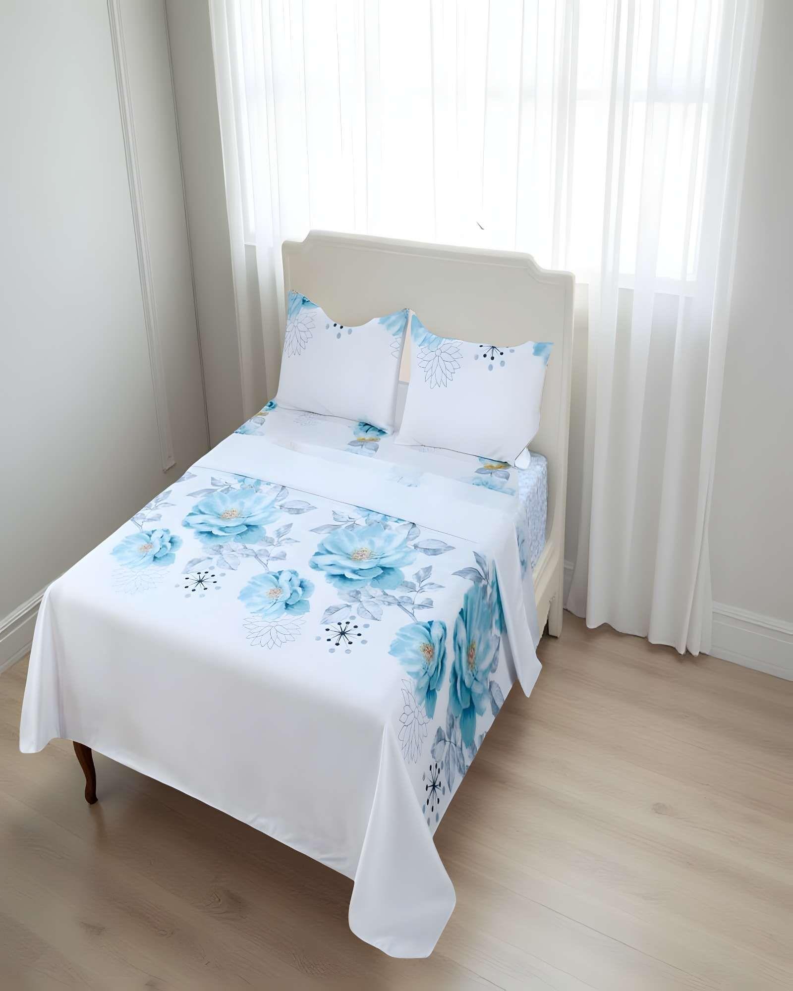 SET DE SABANAS 100% EXTRASUAVE PLAZA Y MEDIA BLANCO C2-2