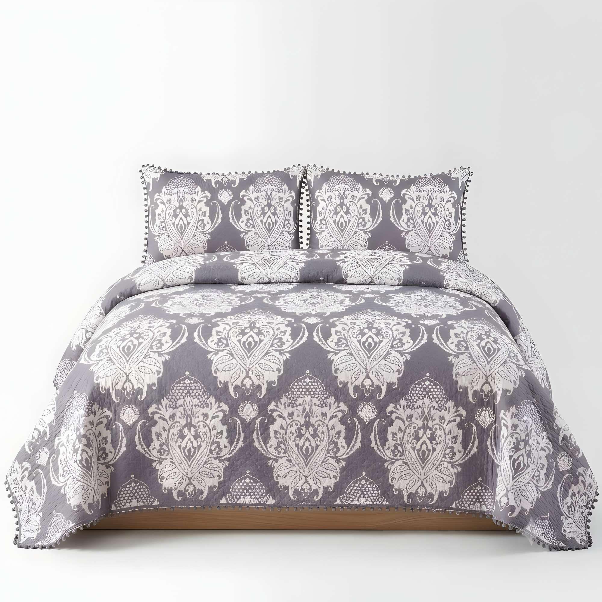 CUBRECAMA DE VERANO CON POMPONES Y DISEÑO 2 PLAZA 230cmx250cm A4-3