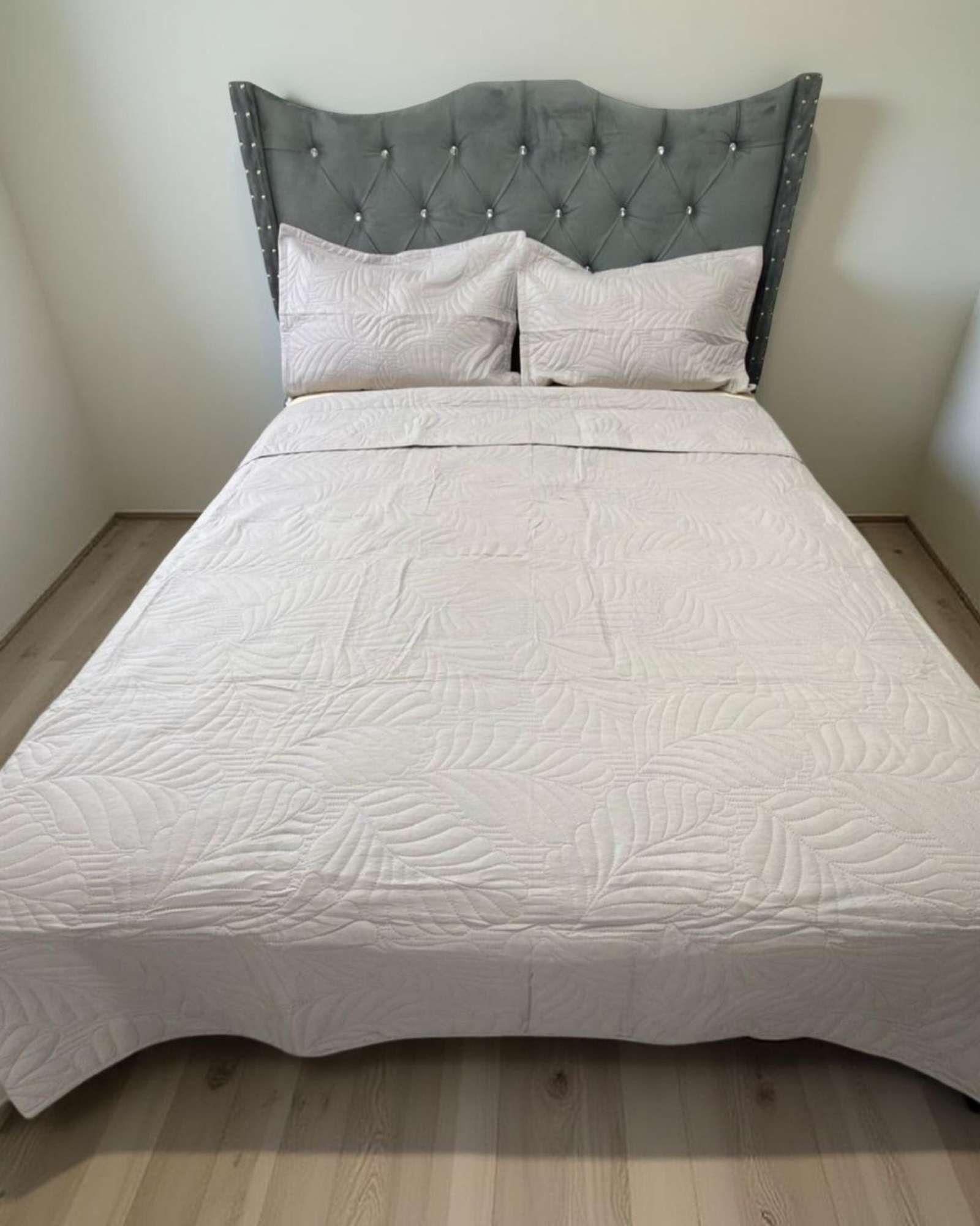 QUILT COLCHA DE LUJO VERANO 2 PLAZA GRIS-3