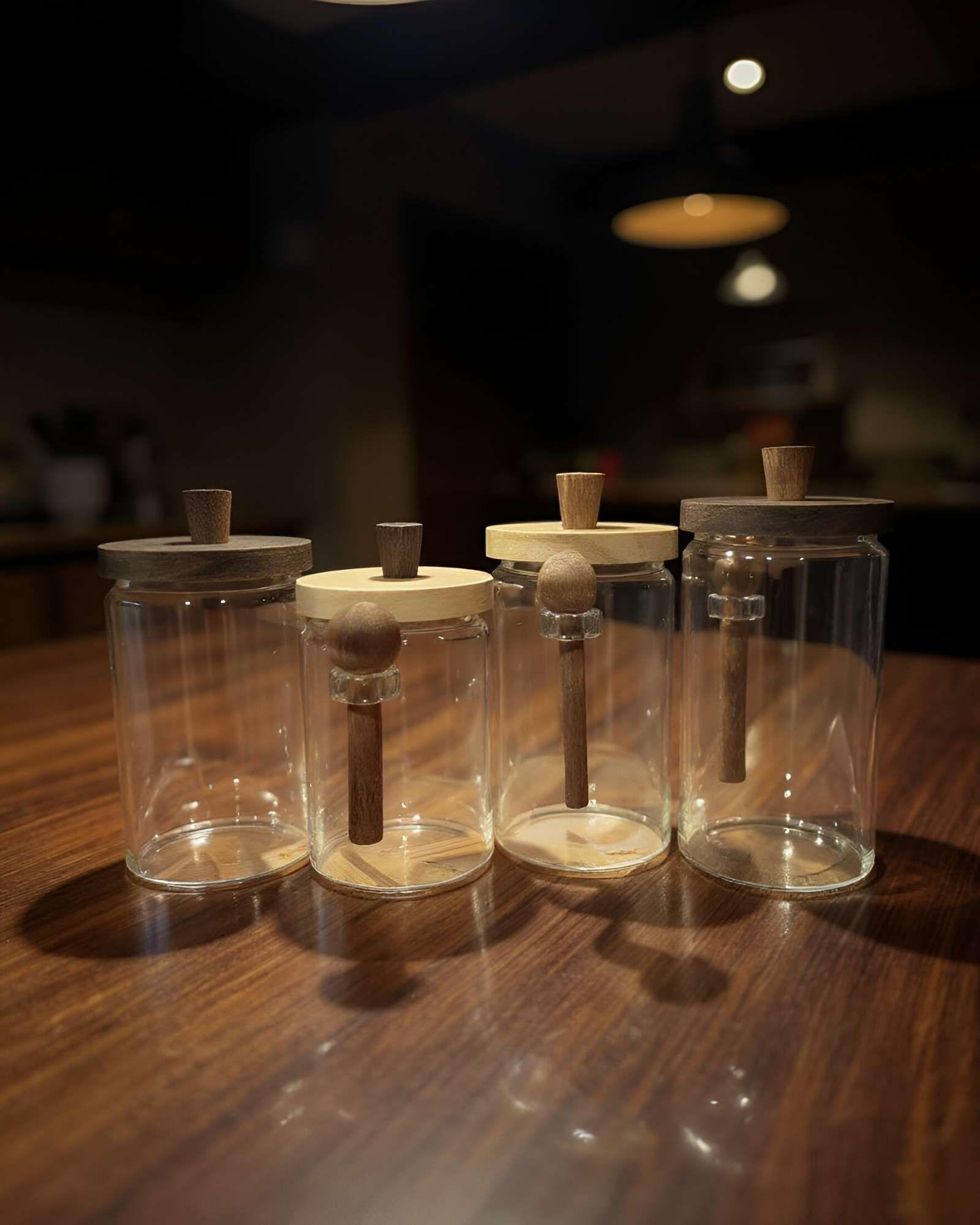 Pack de 4 contenedores con tapa y cucharilla de bambu-4