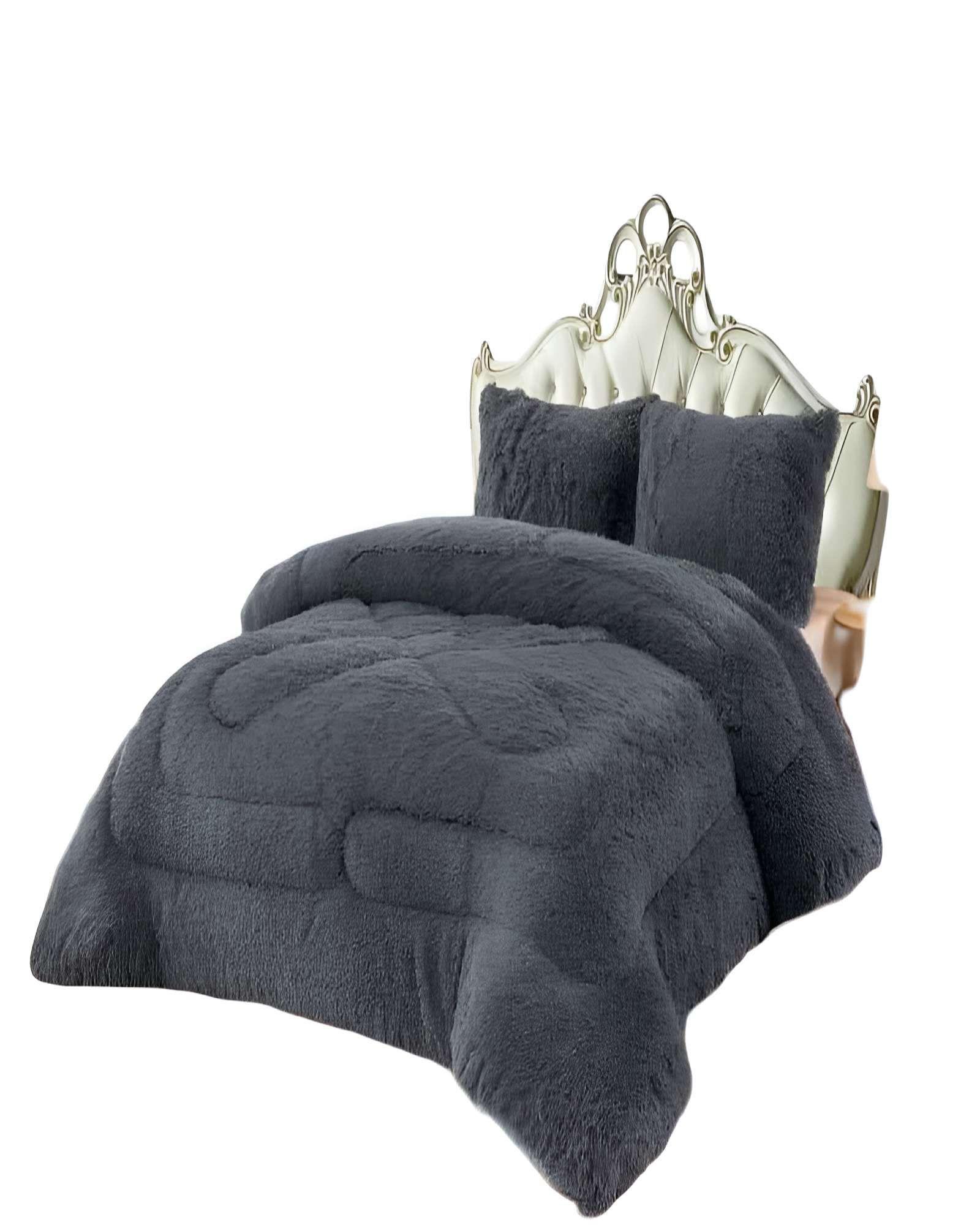 COBERTOR PELUDOS PREMIUM 2 PLAZAS 230CM X 250CM COLOR GRIS OSCURO-0
