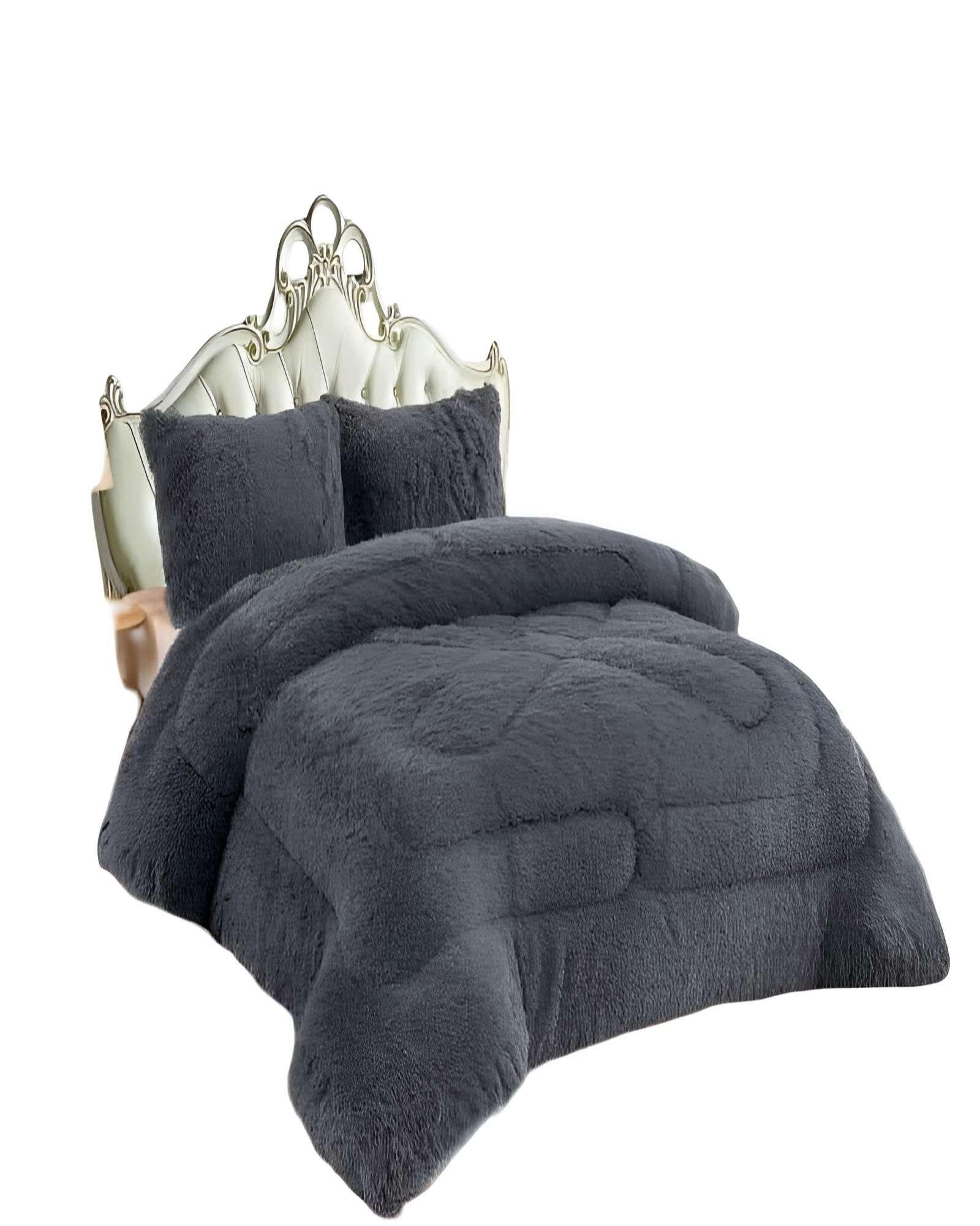 COBERTOR PELUDOS PREMIUM 2 PLAZAS 230CM X 250CM COLOR GRIS OSCURO-1