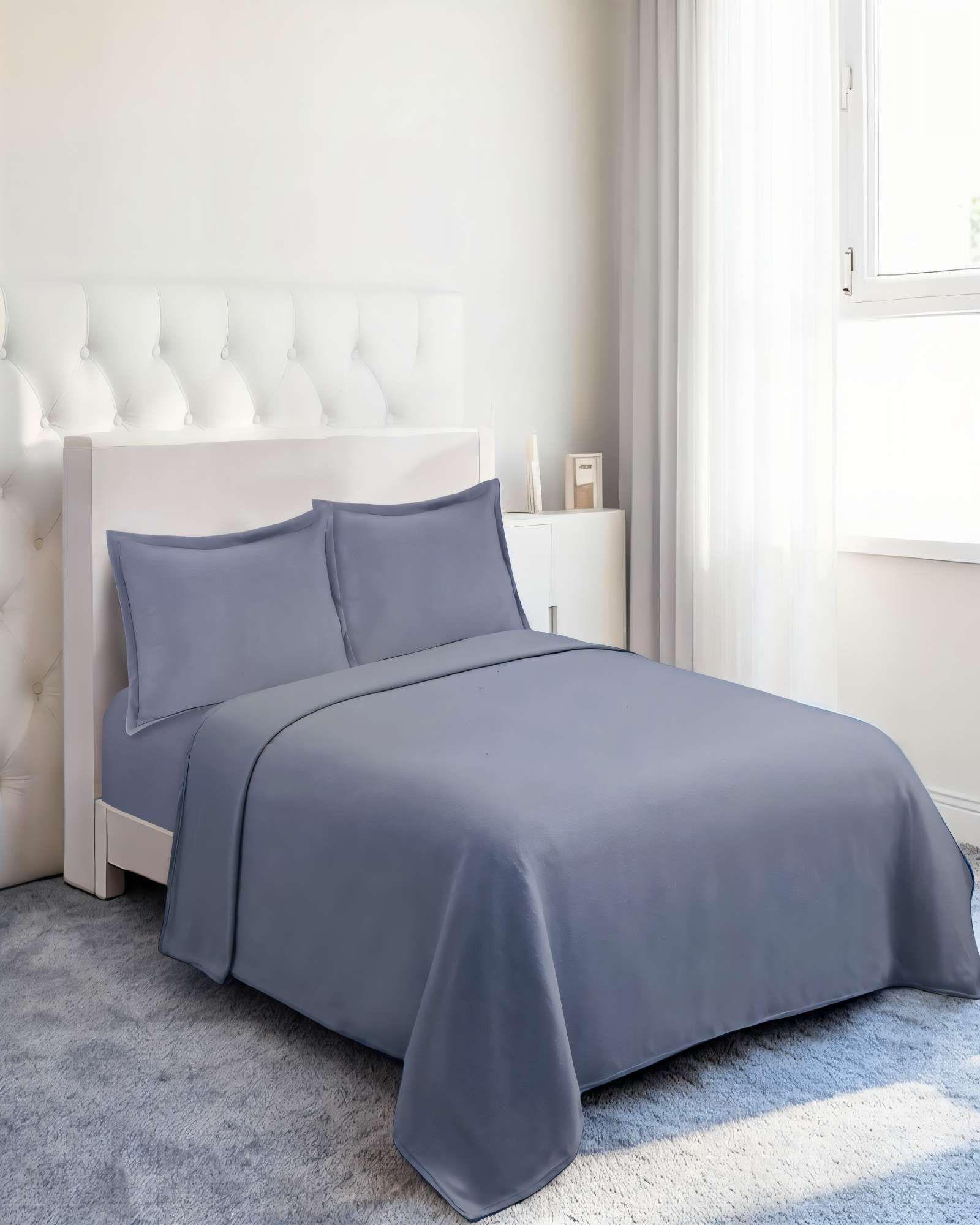 SABANA PREMIUM POLAR  PLAZA Y MEDIA  COLOR GRIS -2