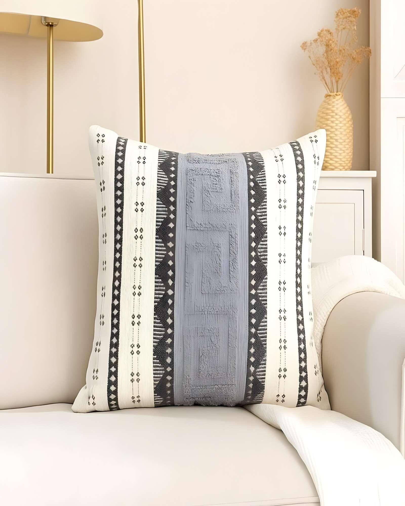 PACK DE 4 FUNDAS DE COJIN CHENILLE MANDALA 45X45 BLANCO 03-3