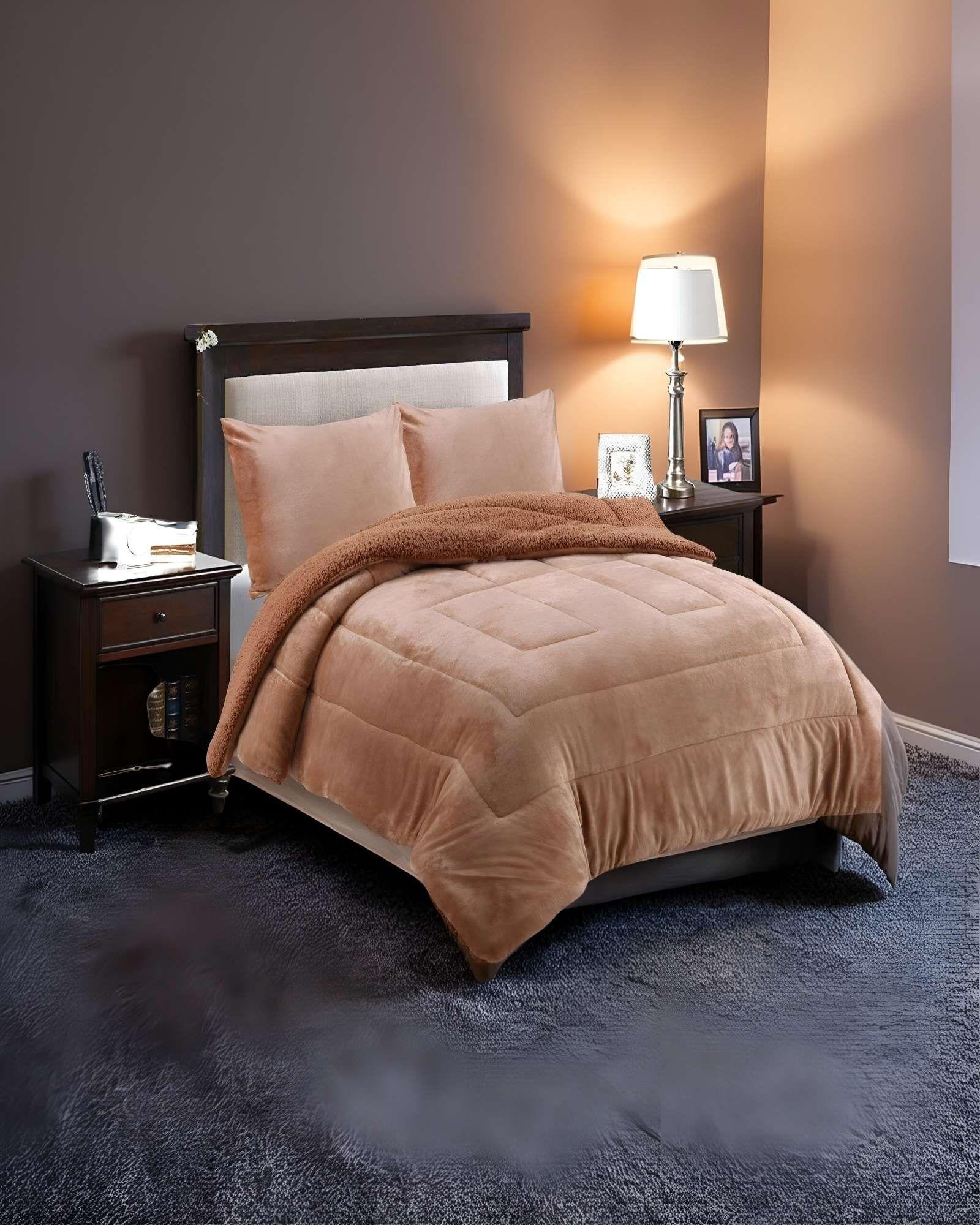 COBERTOR SHERPA KING 250X270CM CAFE B10-2