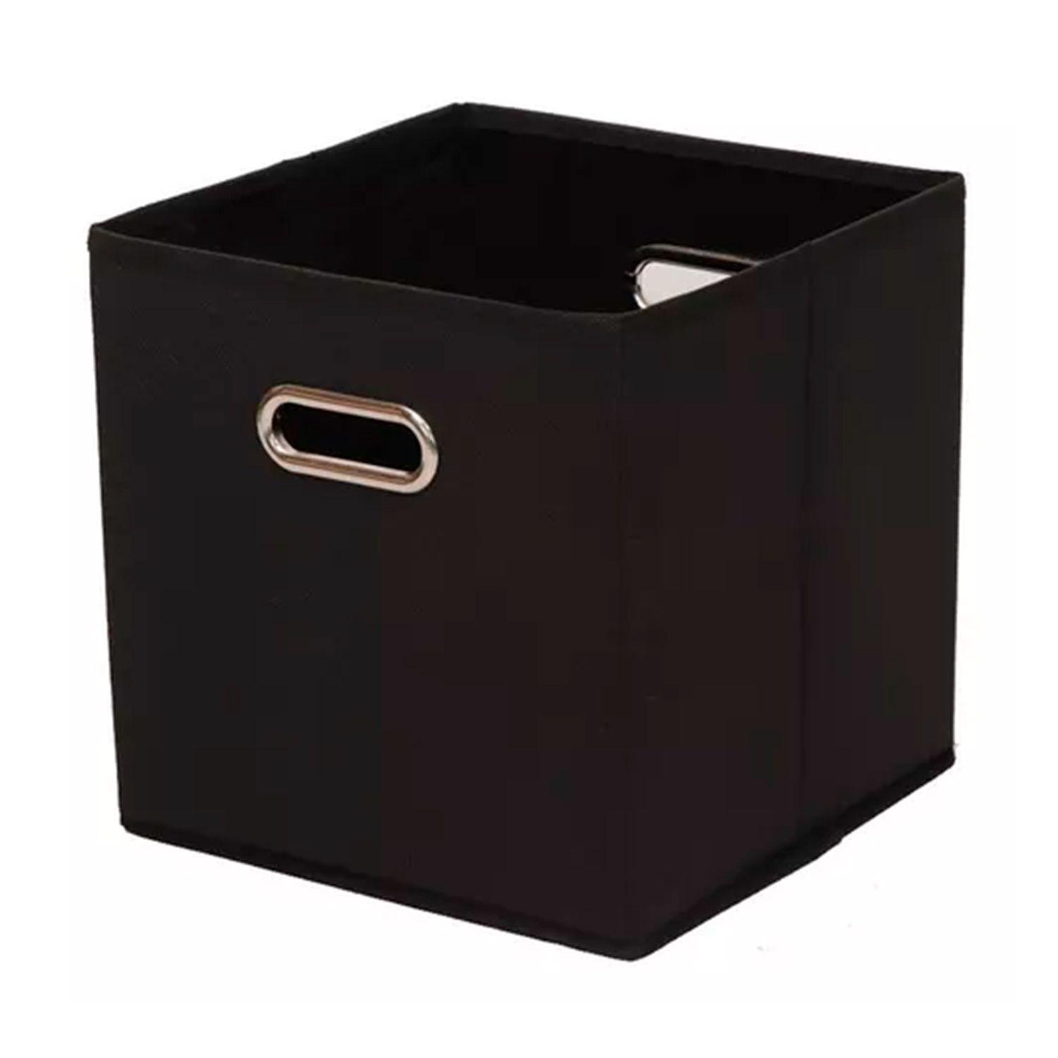 Set 3 Cajas Asas Organizadoras De Tela Plegables Cubos Negro W-22827NE Welife -0