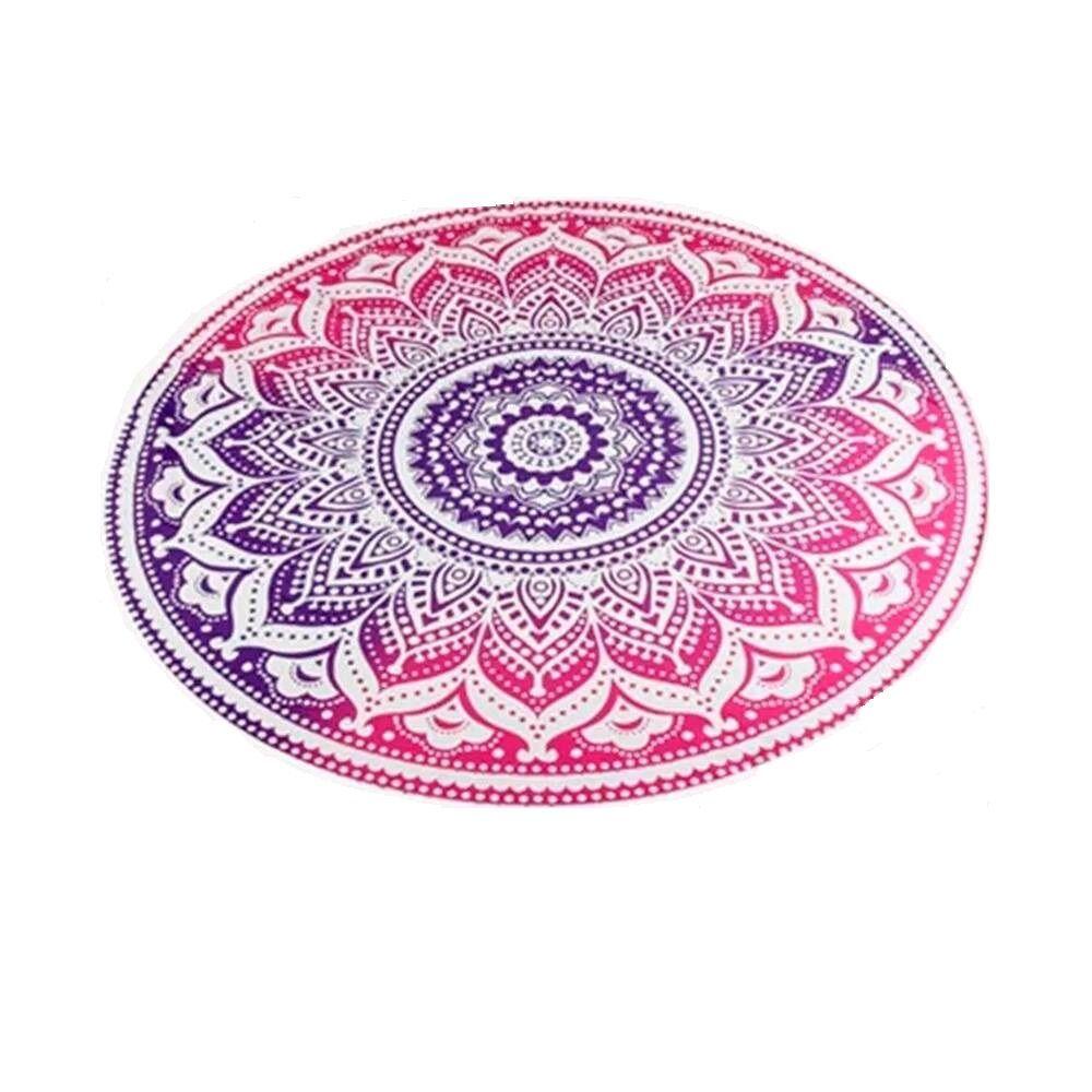 Toalla Redonda Flecos Varios Diseños Mandala W-22708 Welife-0