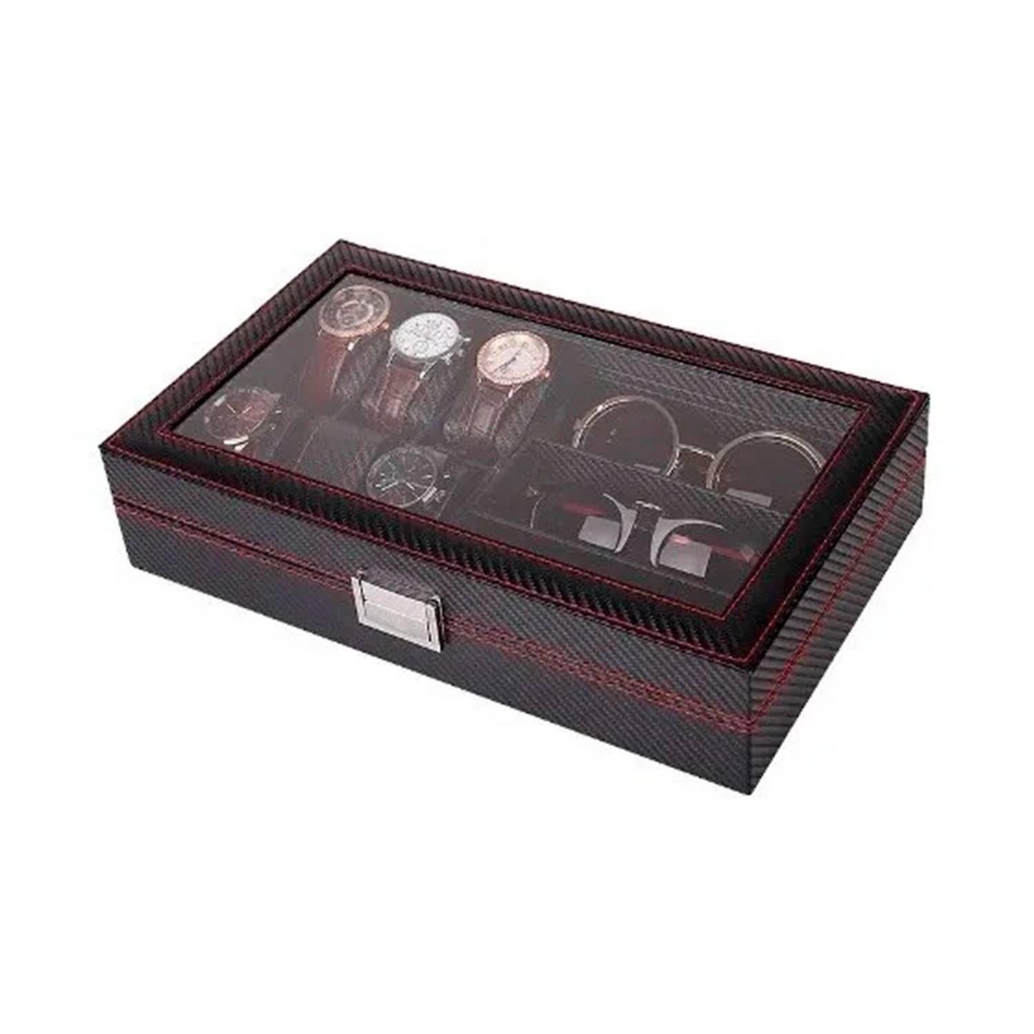 Organizador Relojes Y Lentes Gafas Exhibidor Ecocuero 36x21 W-27026 Welife-1