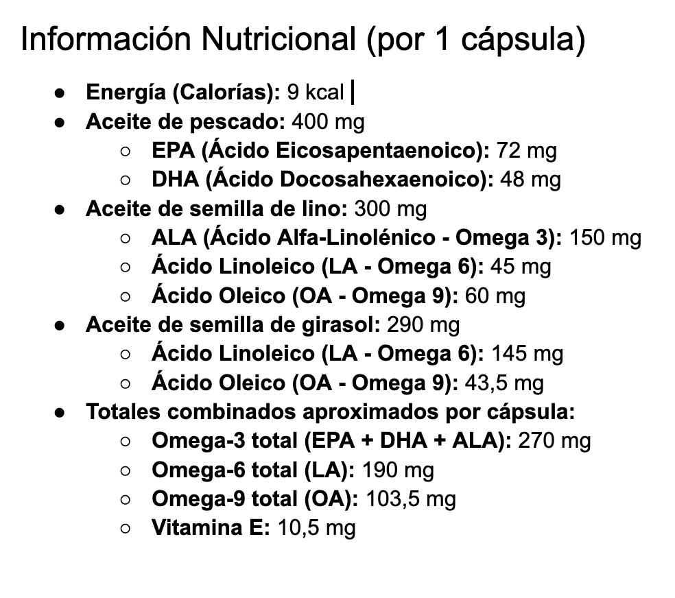 Omega 3-6-9 EPA y DHA. -3