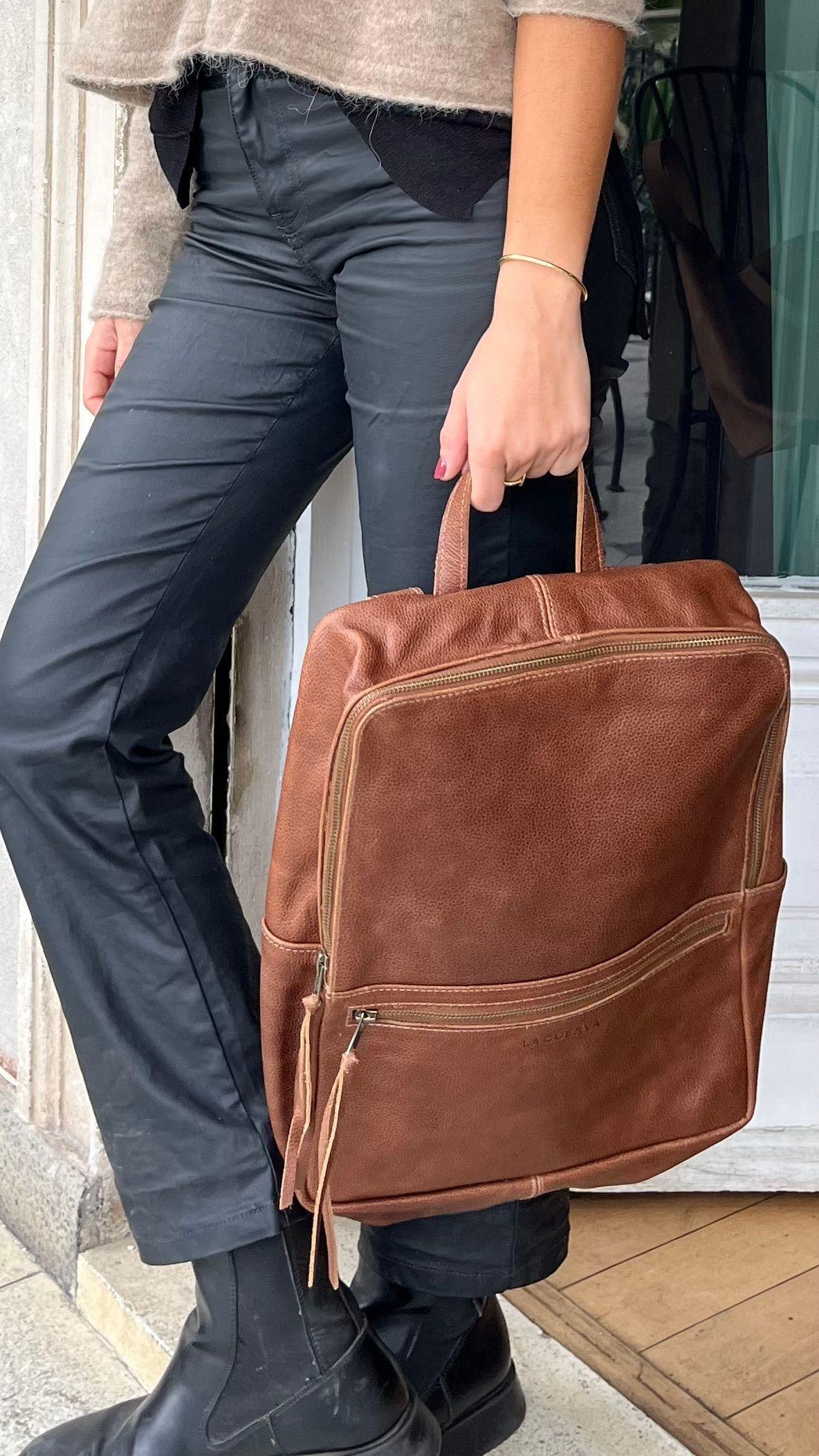 Mochila cuero Jacinta caf-2