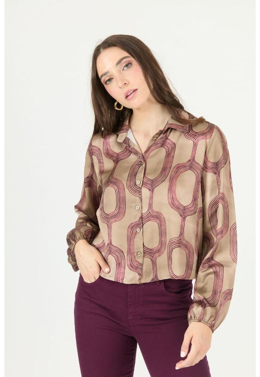 Blusa beige estampada PRIVILEGE 2388-1
