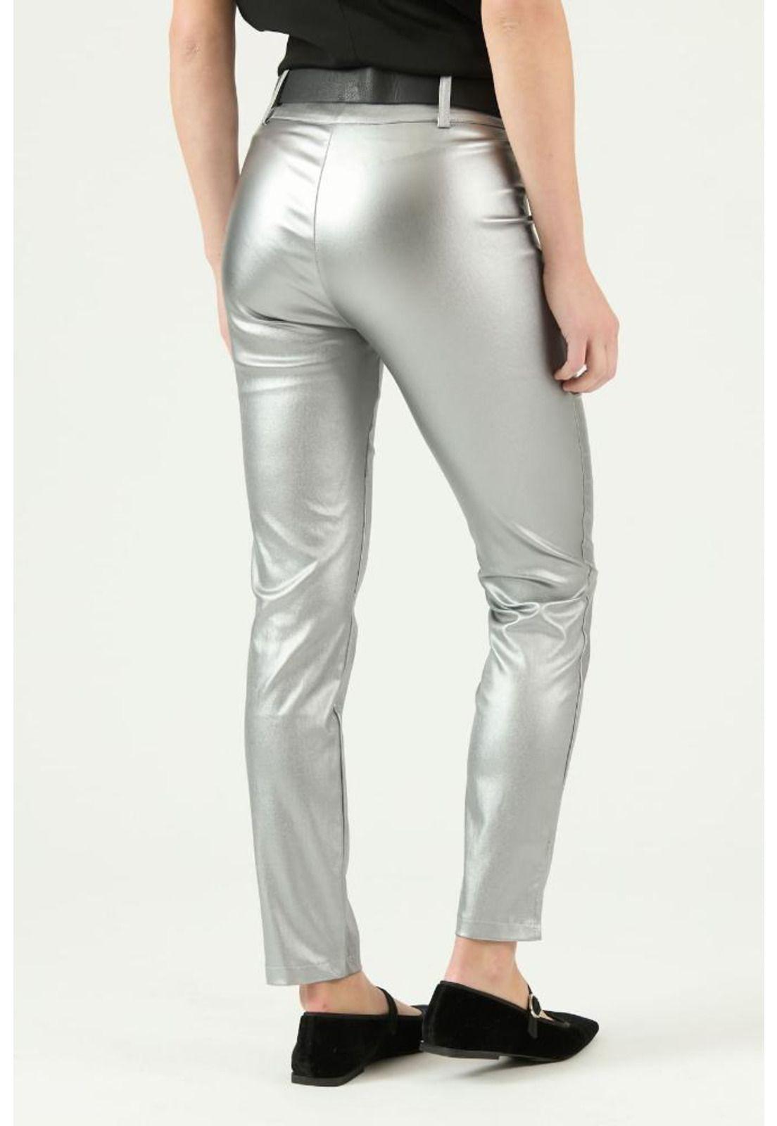 Pantalon de ecocuero skinny plata PRIVILEGE 1332-2