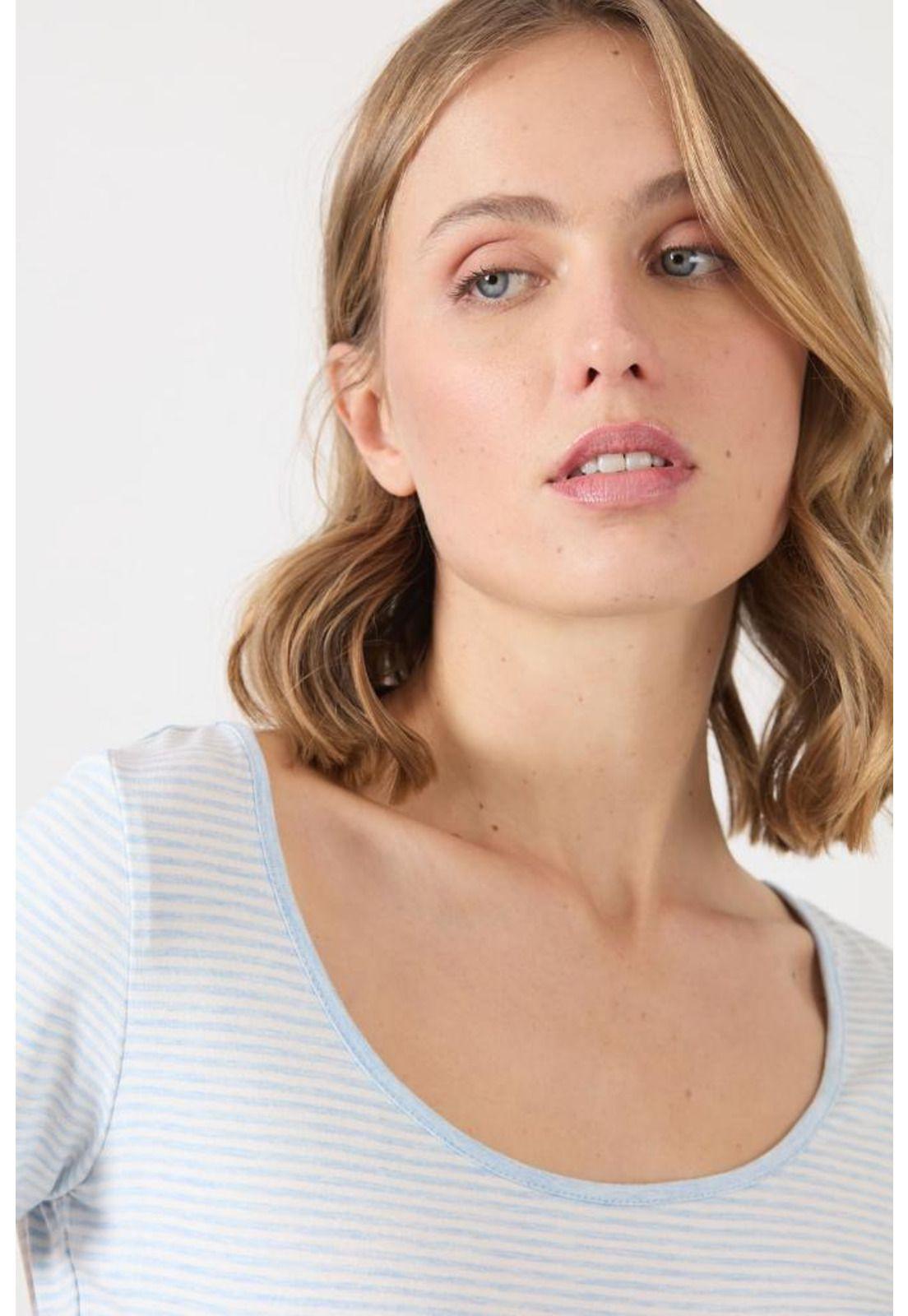 Polera denim rayas manga corta PRIVILEGE-1