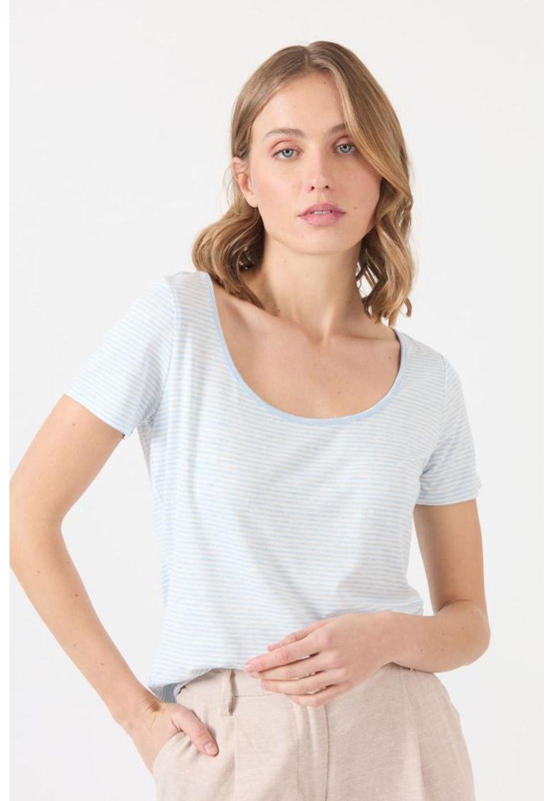Polera denim rayas manga corta PRIVILEGE-4
