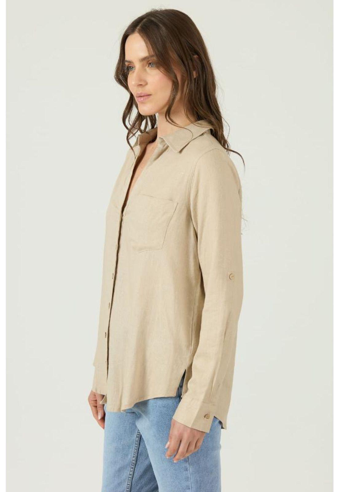 Blusa con lino beige PRIVILEGE 1193-3