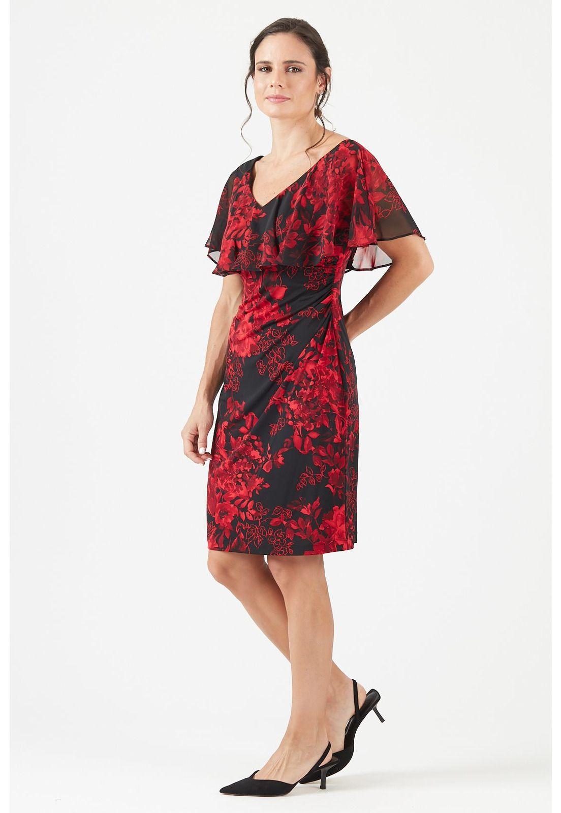 Vestido rojo estampado-1