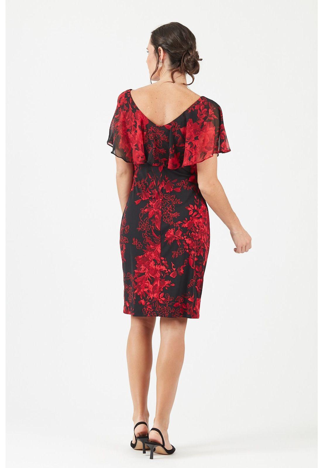 Vestido rojo estampado-2