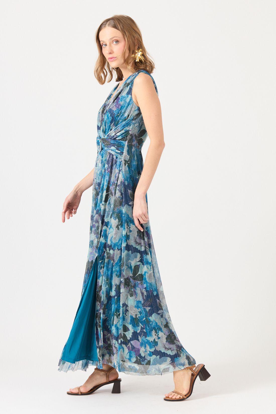 Vestido Estamplado Petroleo Cod 0702346-2