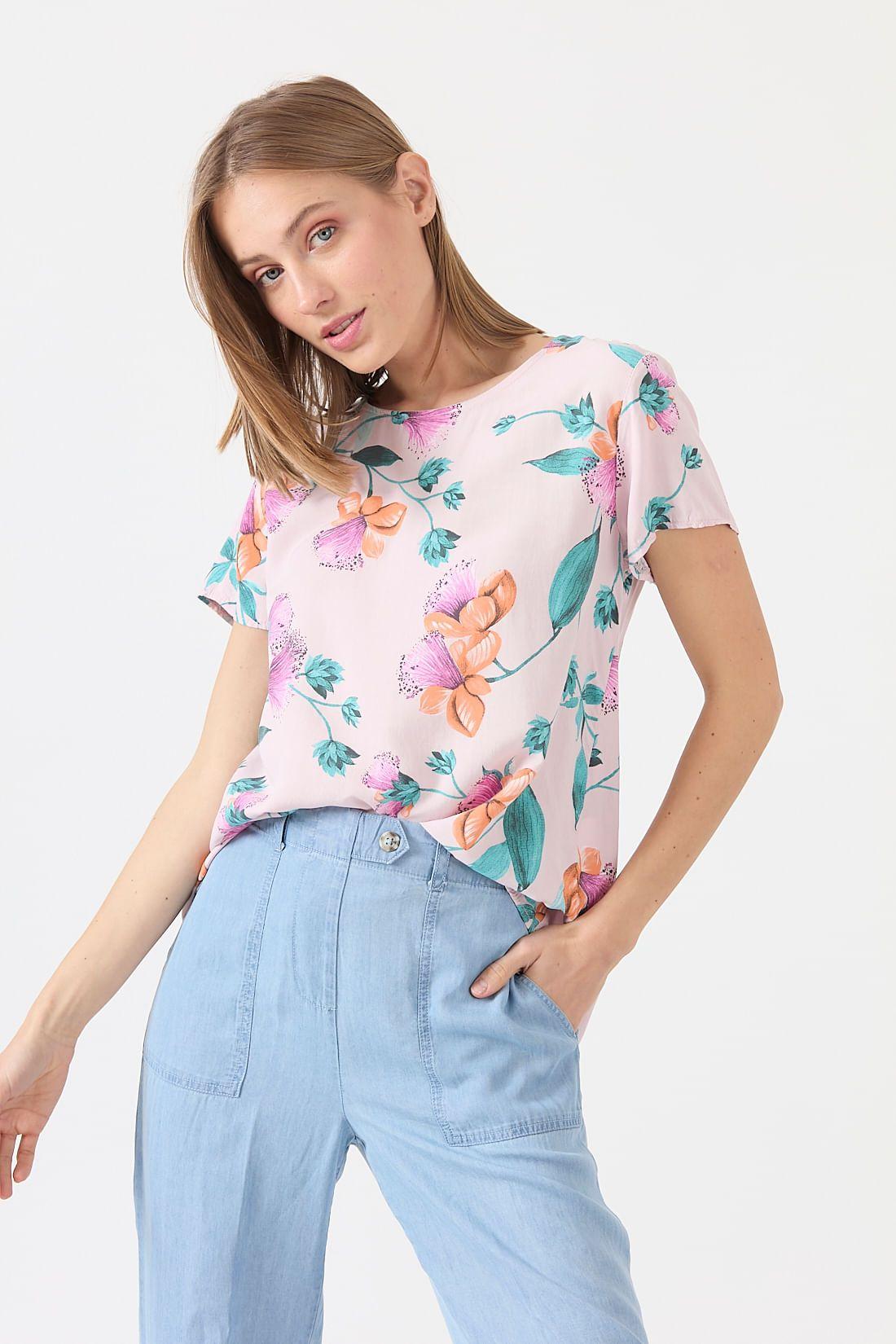 Blusa rosa estampada 1449-0