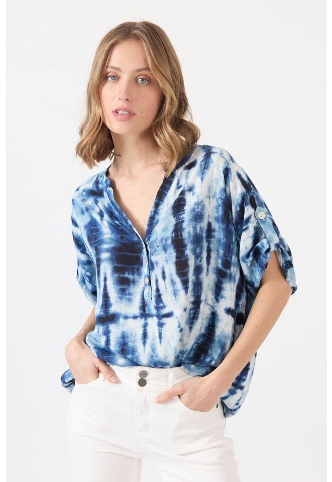 Blusa azul marino estampada PRIVILEGE 1594-2