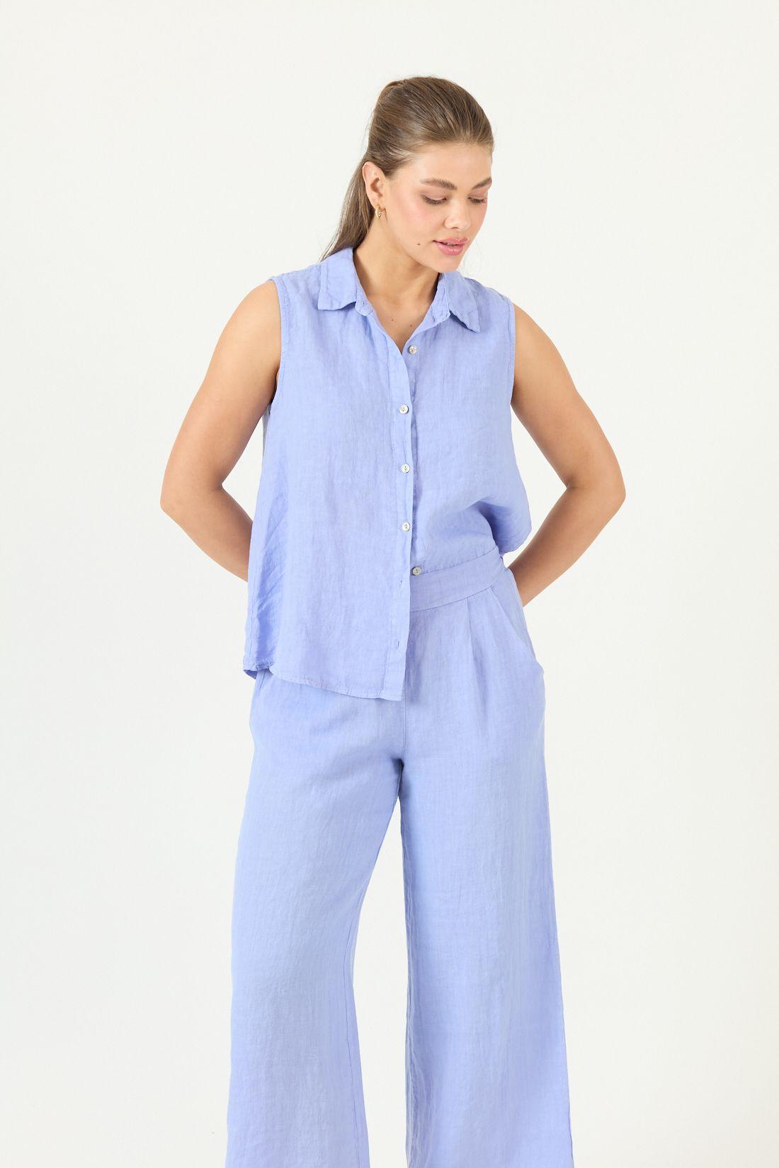 Blusa De Lino Lila Cod 4517425-0