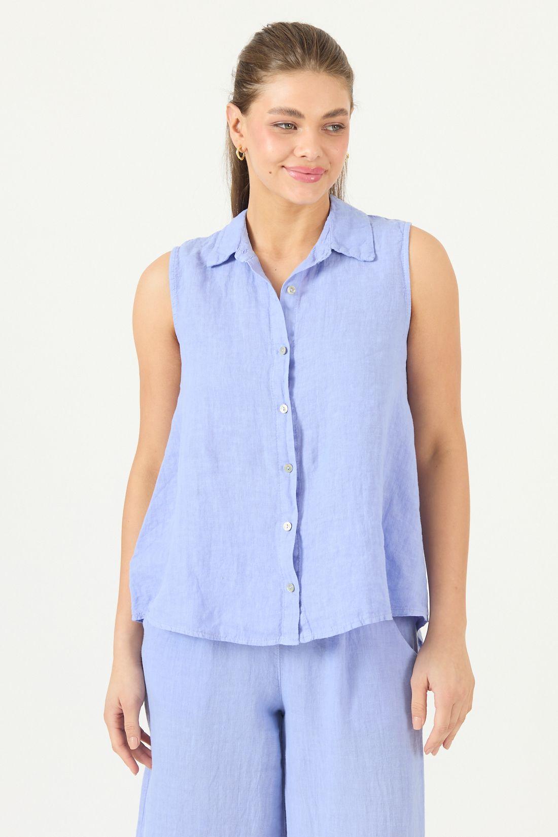 Blusa De Lino Lila Cod 4517425-2