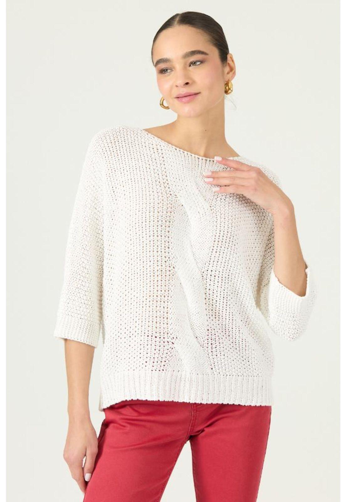 Sweater blanco trenzas PRIVILEGE 2971-0