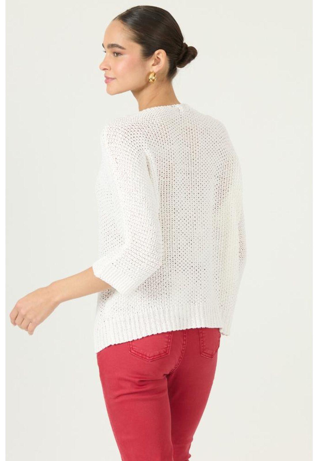 Sweater blanco trenzas PRIVILEGE 2971-4