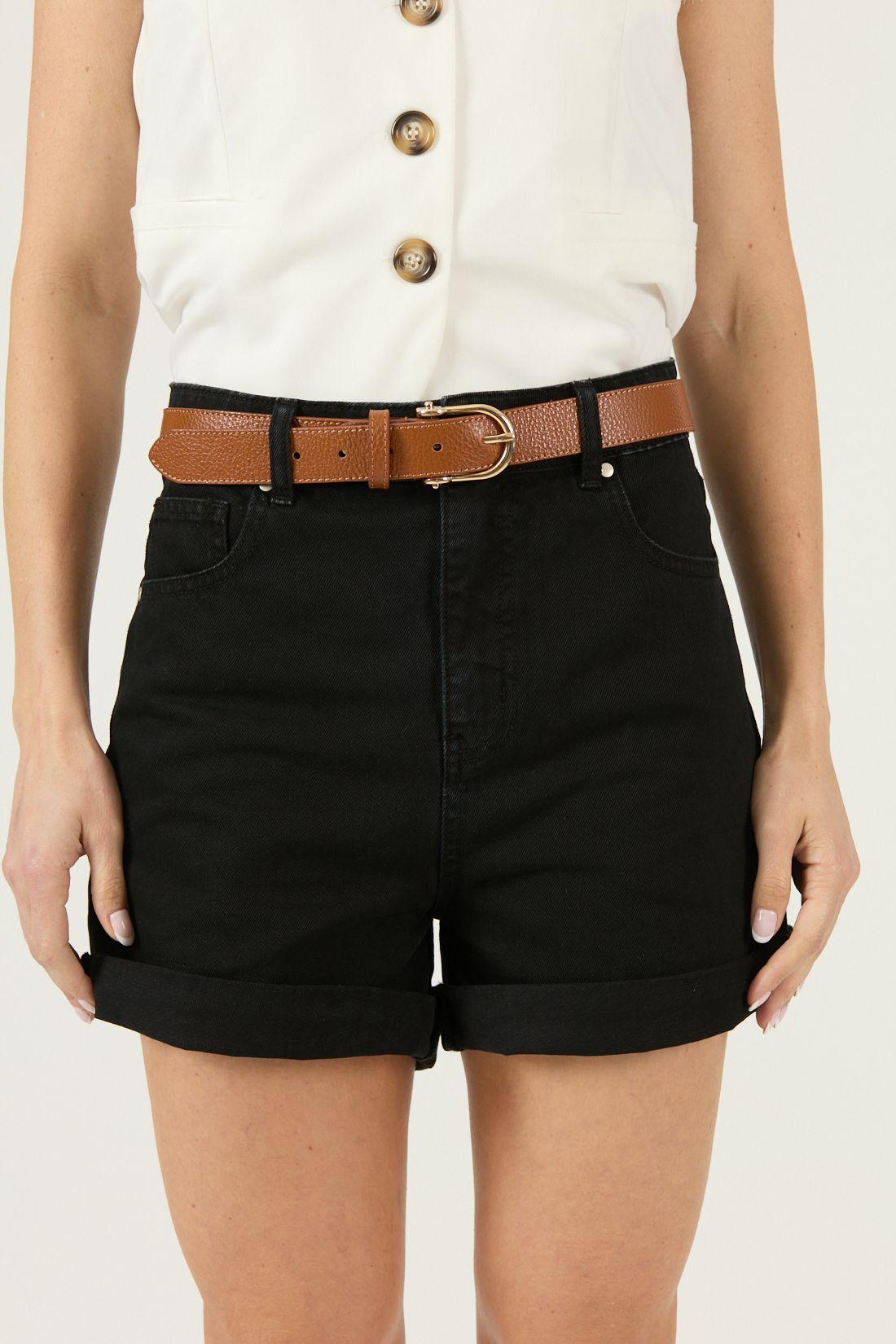 Shorts Straight Negro Cod 2100415-1