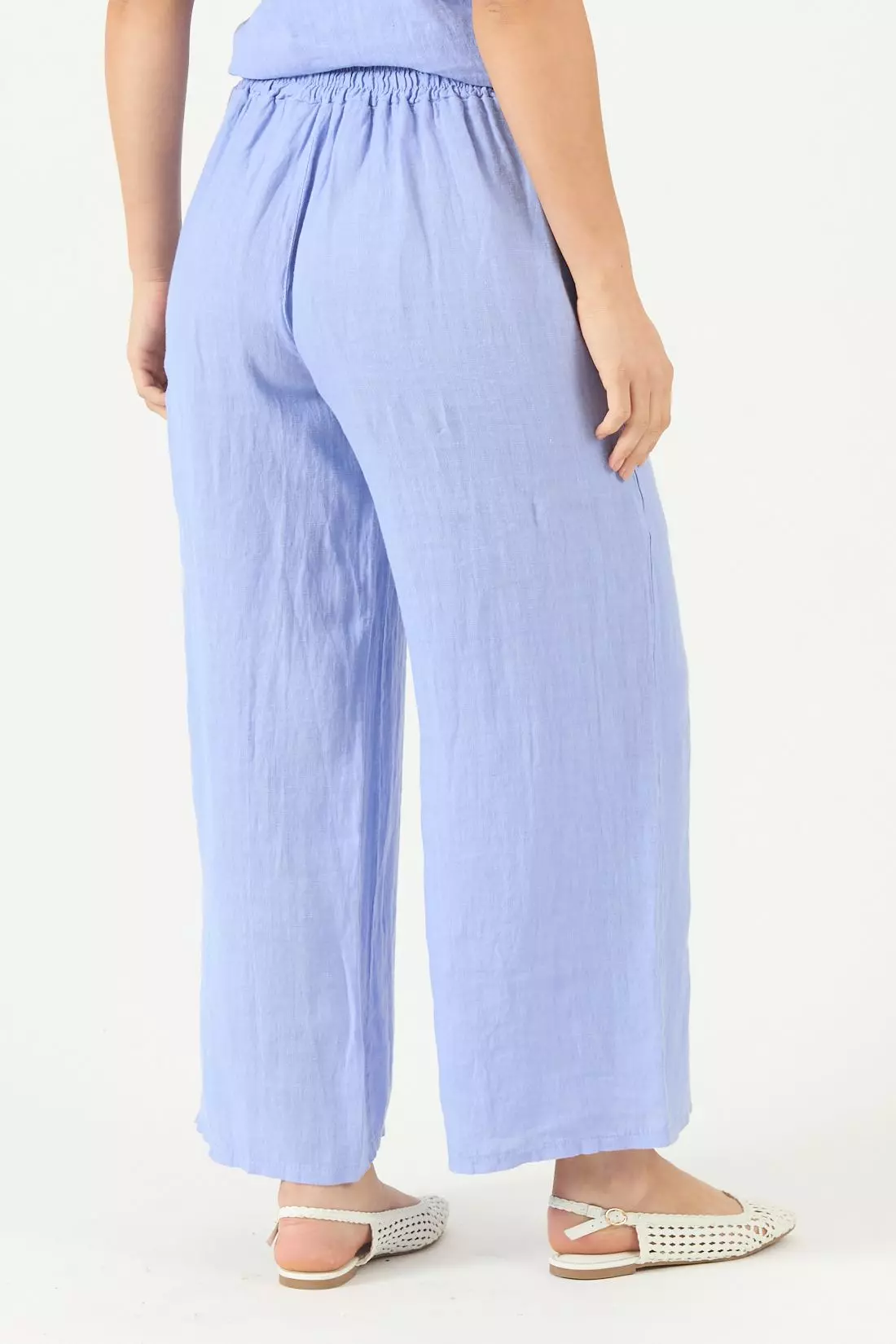 Pantalon De Lino Palazzo Lila Cod 2013325-3