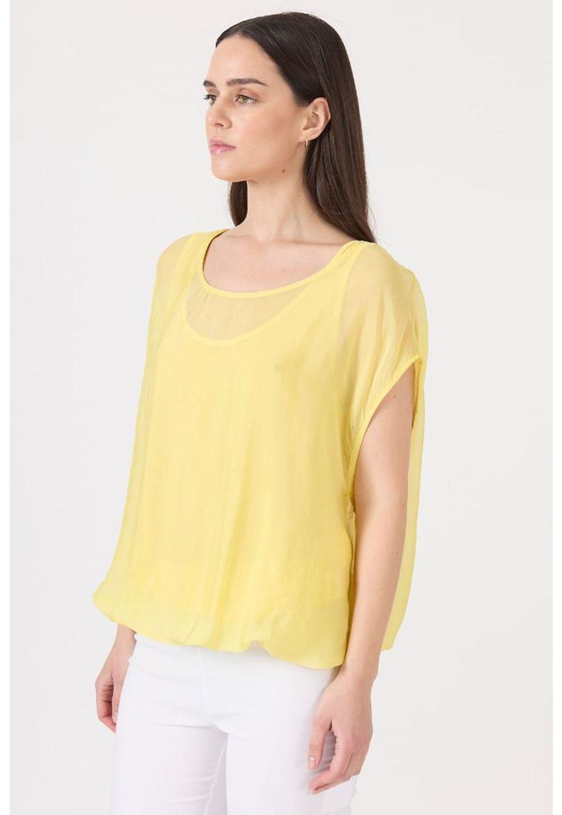 Blusa con seda amarilla PRIVILEGE 1184-3