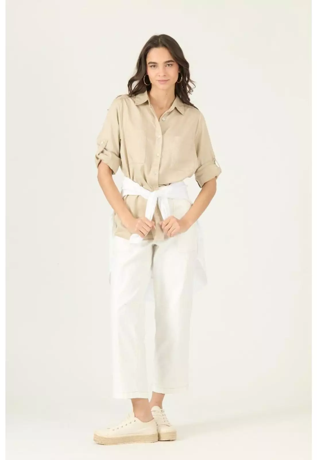 Blusa de lyocell beige PRIVILEGE 2911-0