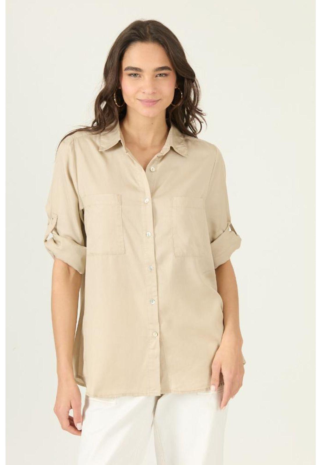 Blusa de lyocell beige PRIVILEGE 2911-2
