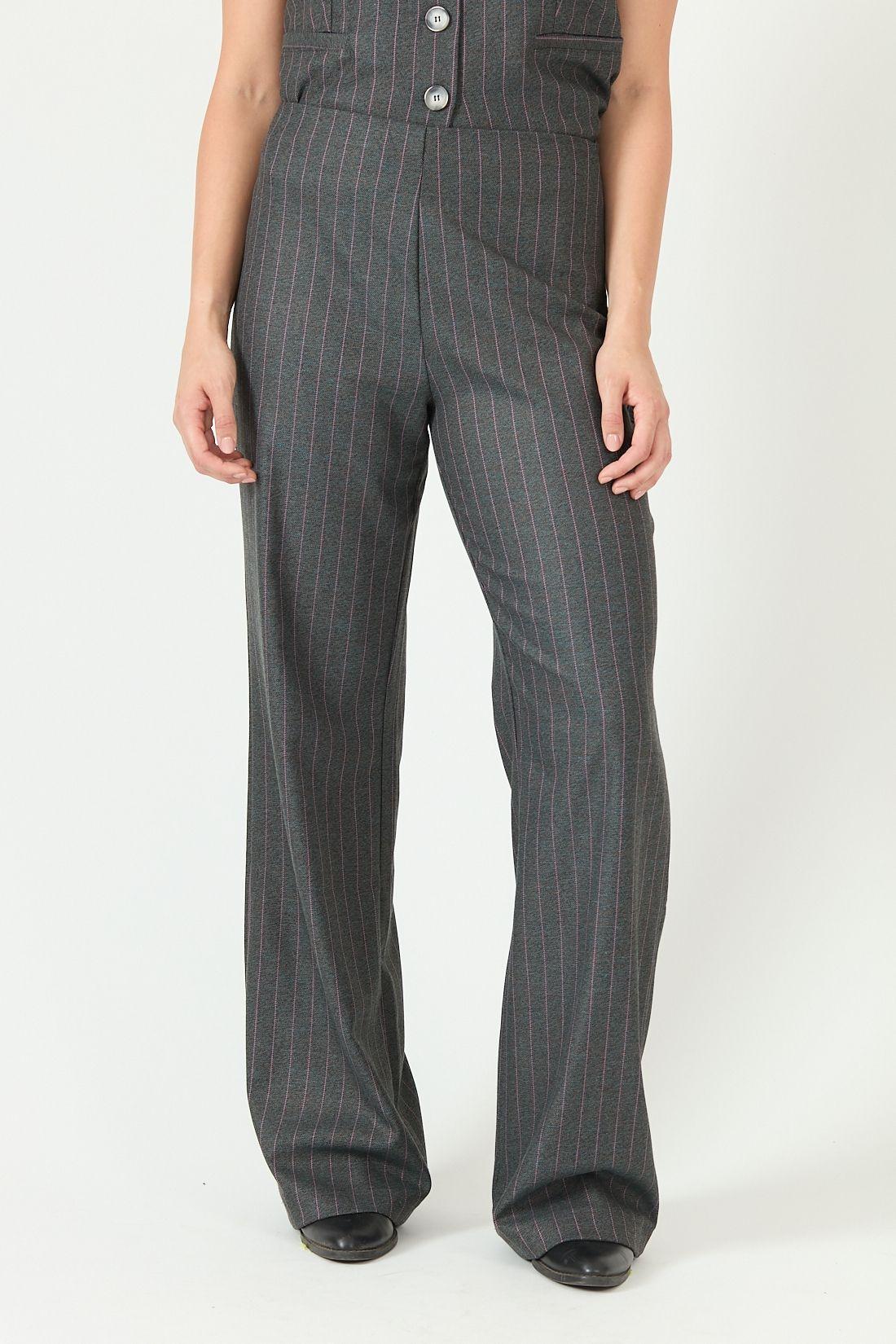 Pantalon wide leg gris rayas 2263-2