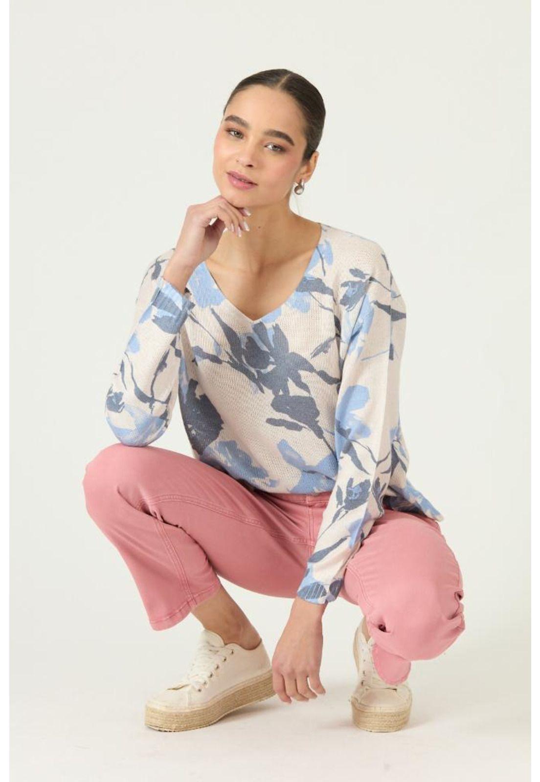 Sweater celeste estampado PRIVILEGE 3122-0