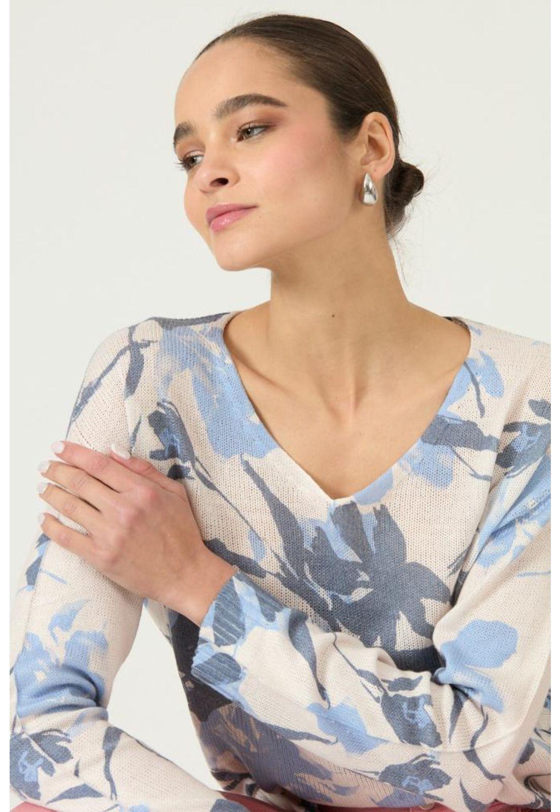 Sweater celeste estampado PRIVILEGE 3122-1