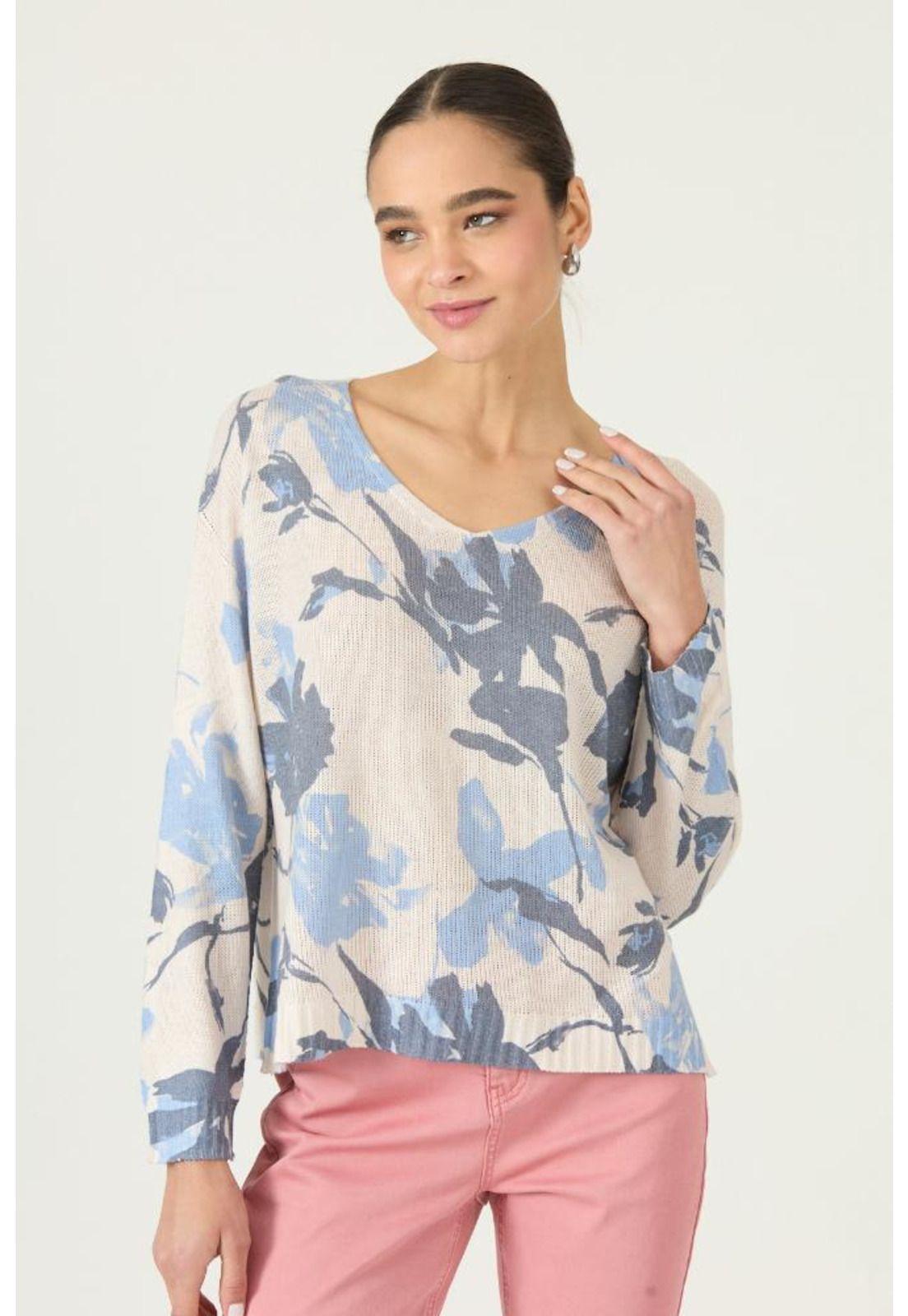 Sweater celeste estampado PRIVILEGE 3122-2