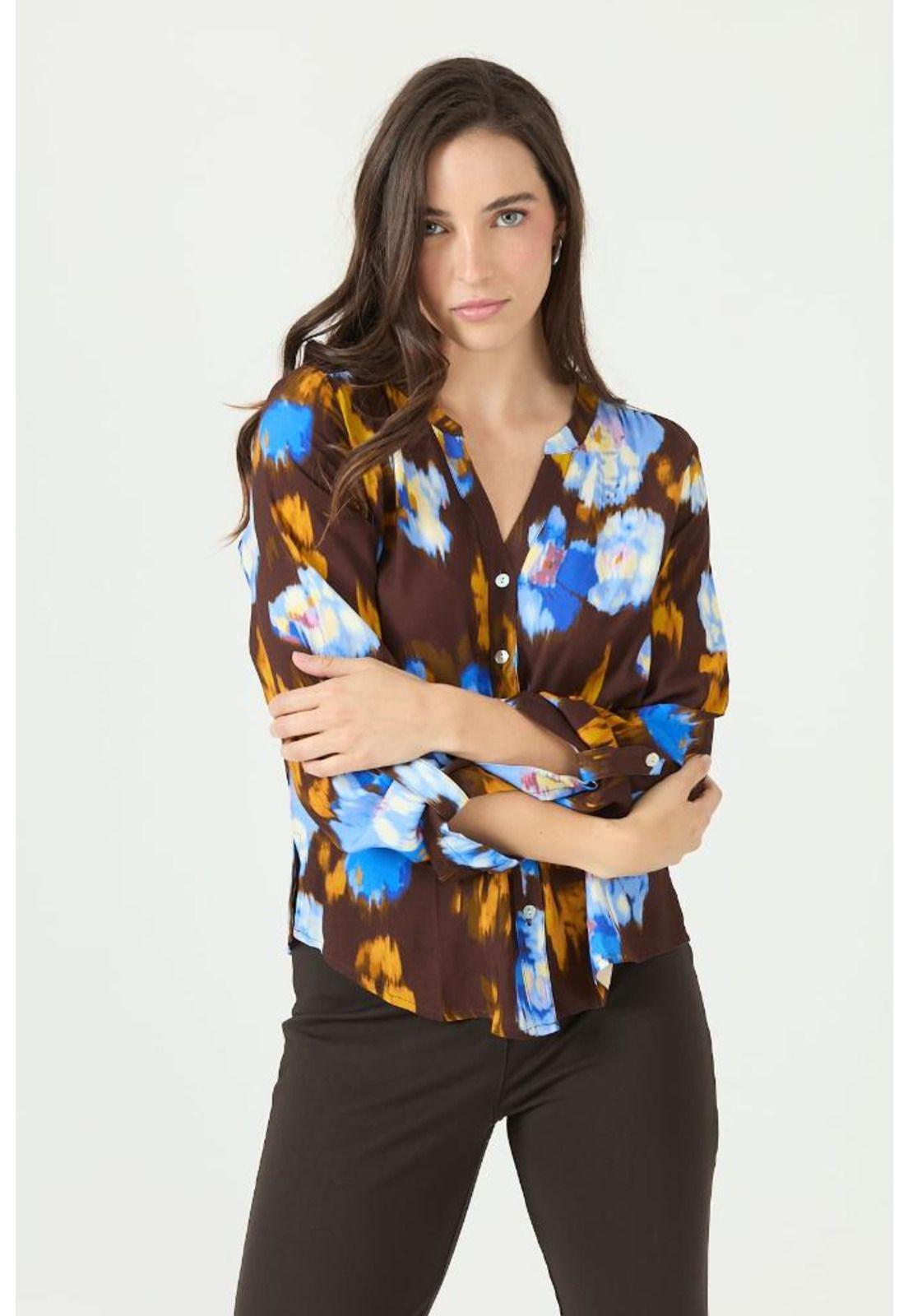 Blusa naranja estampada PRIVILEGE 2357-2