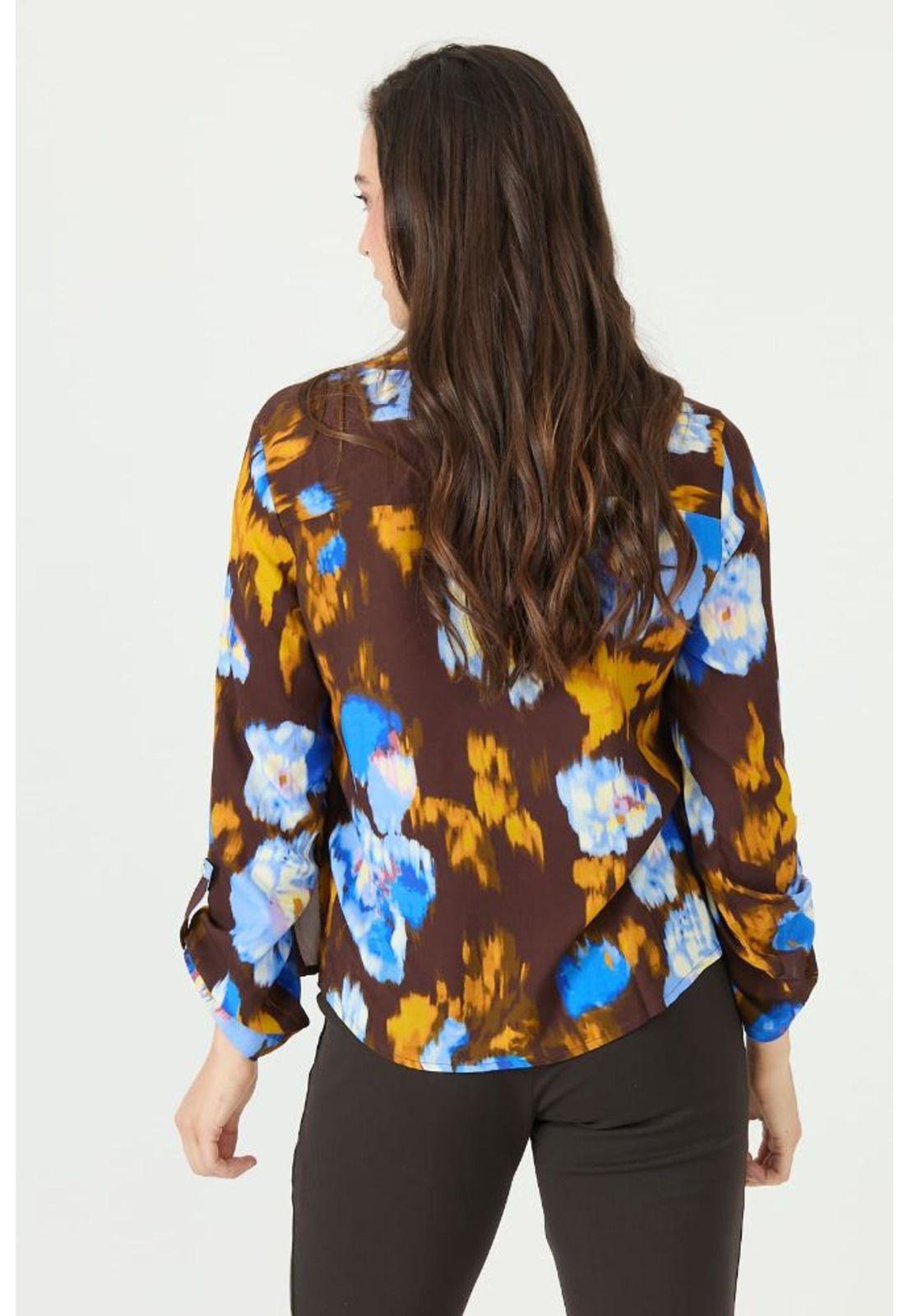 Blusa naranja estampada PRIVILEGE 2357-4