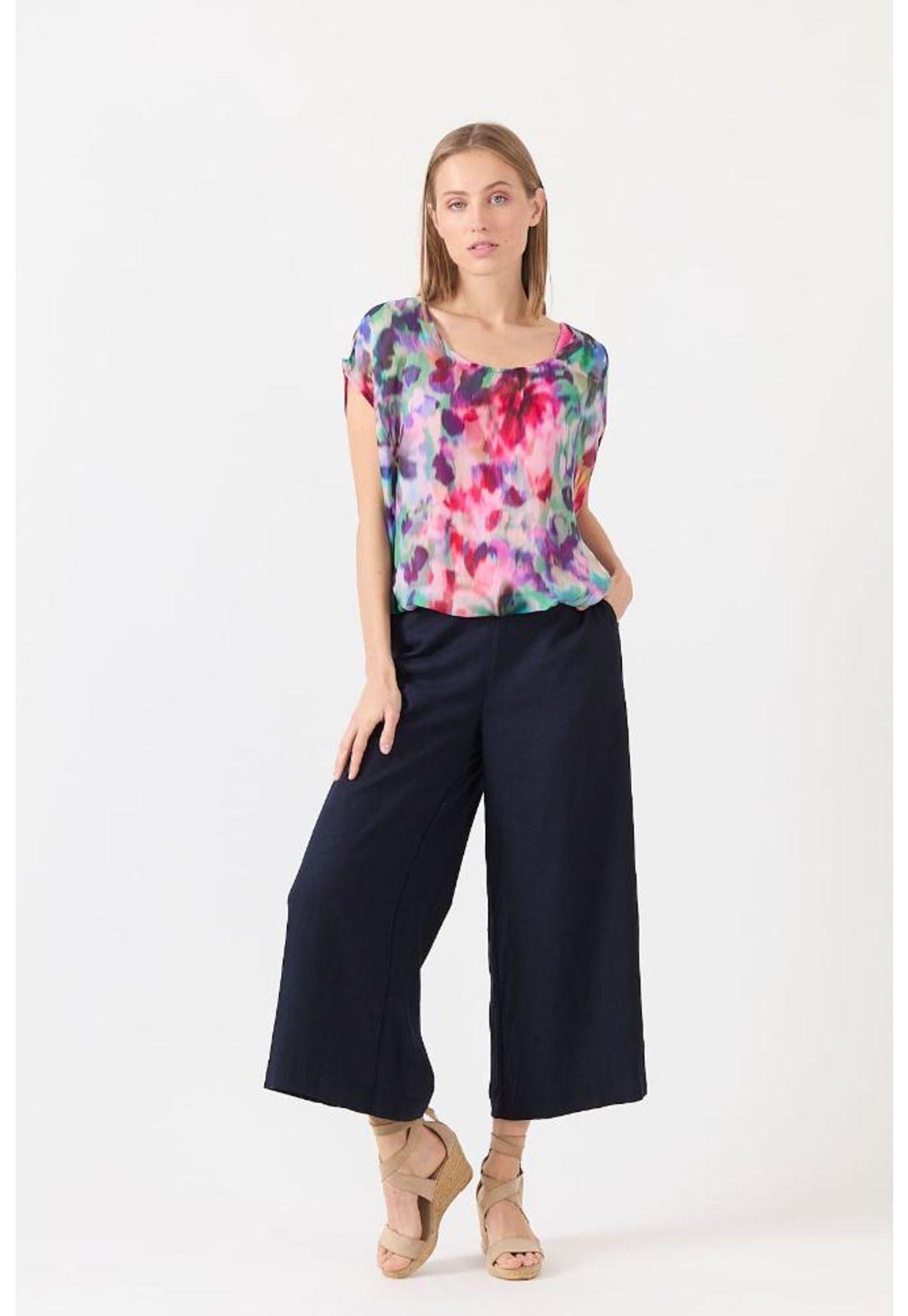 Blusa con seda multicolor estampada PRIVILEGE 1443-0