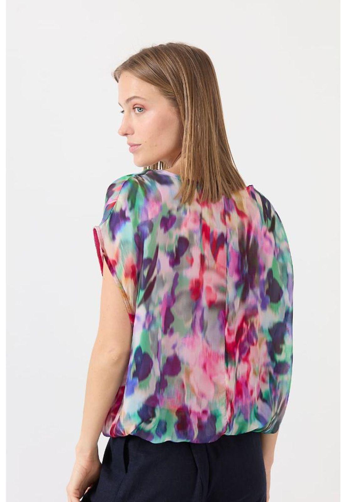 Blusa con seda multicolor estampada PRIVILEGE 1443-3