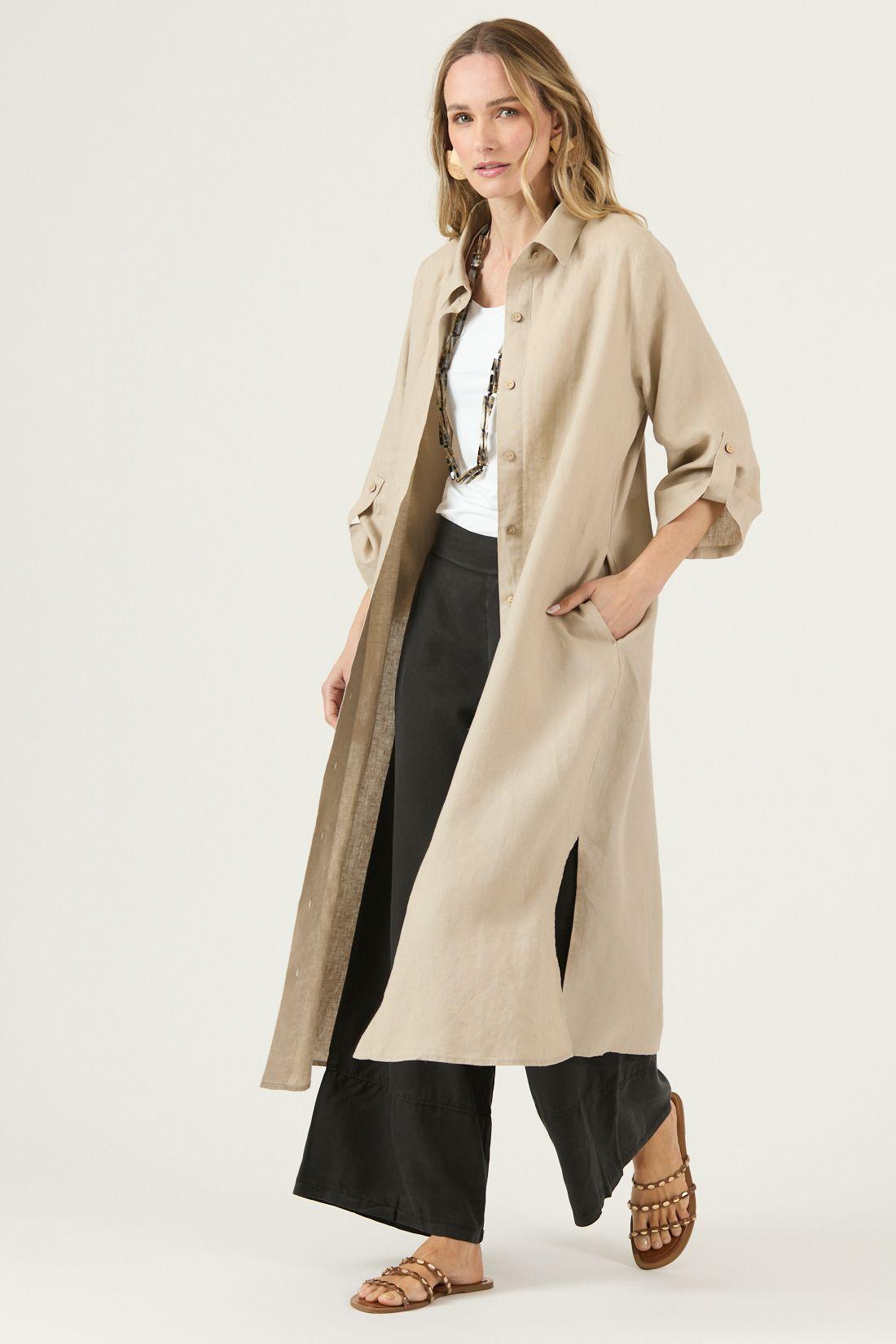 Vestido De Lino Beige Cod 4005325-0