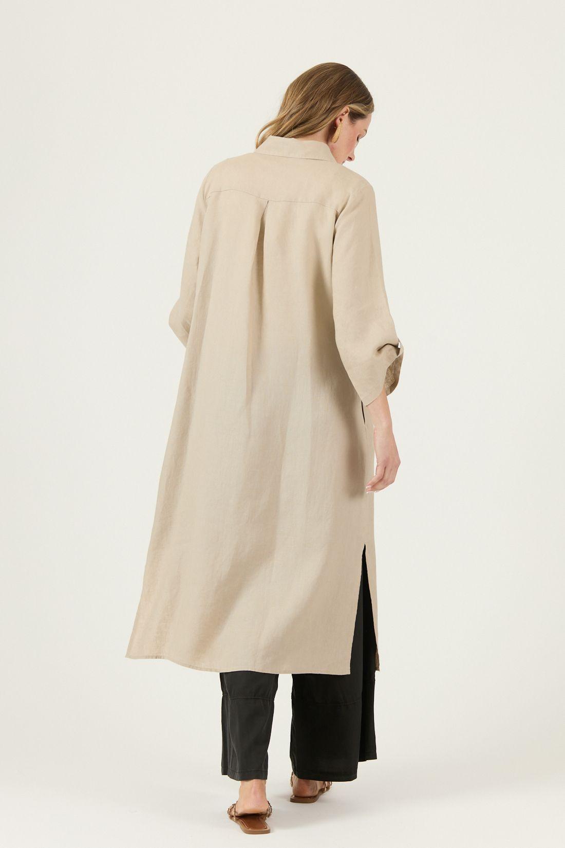 Vestido De Lino Beige Cod 4005325-4