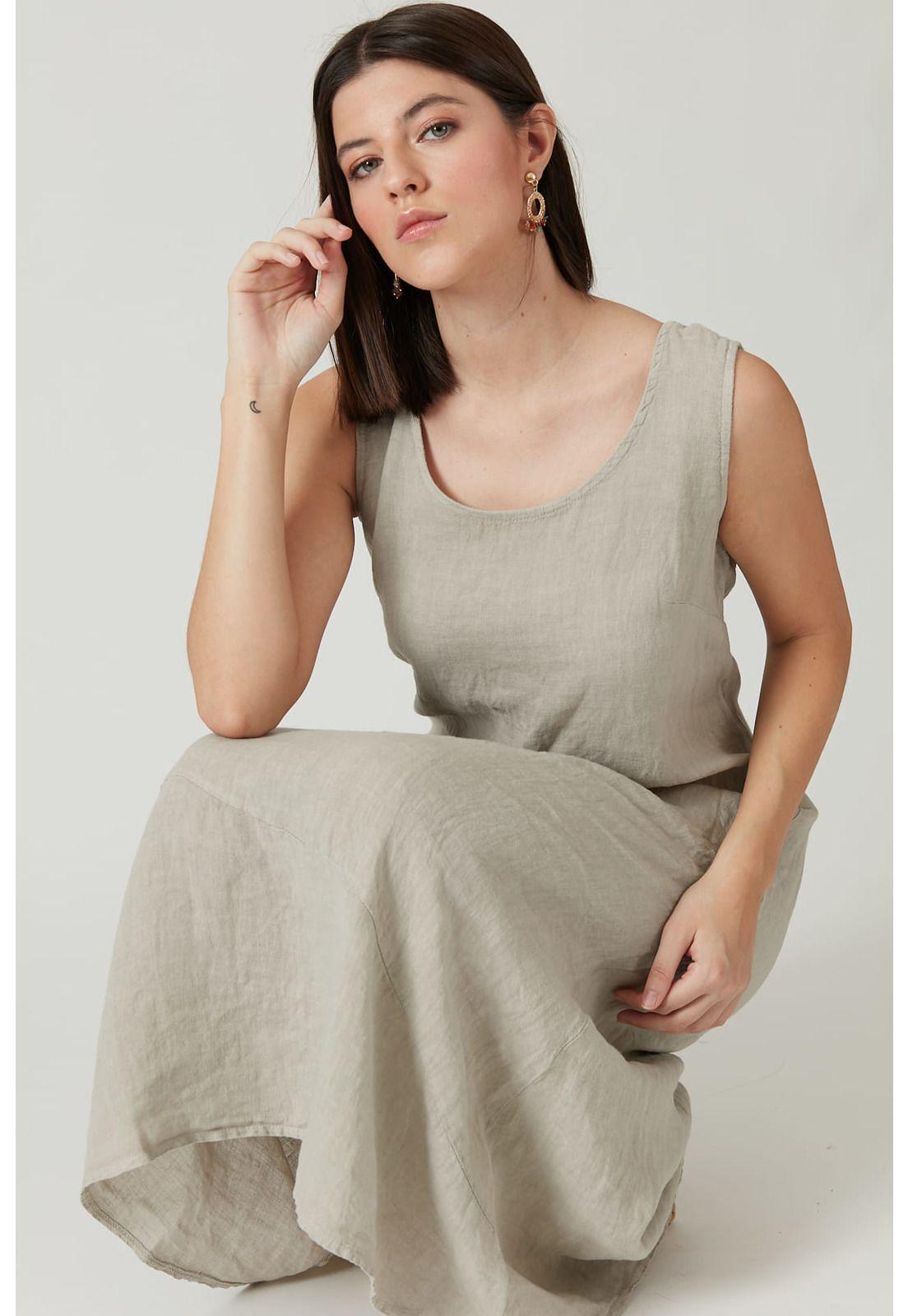 Vestido de lino vison-0