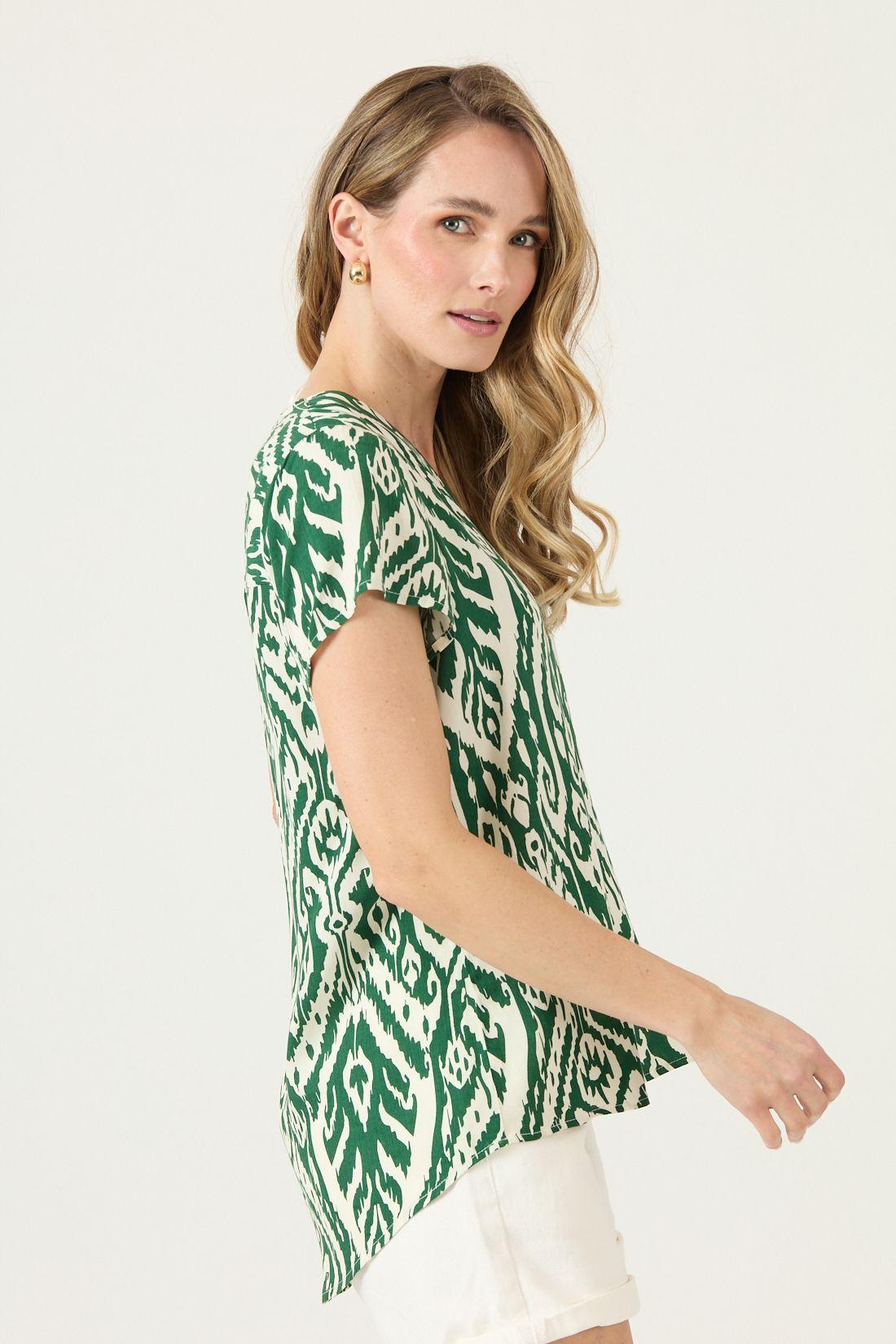 Blusa Estampada Verde Cod 4516665-2