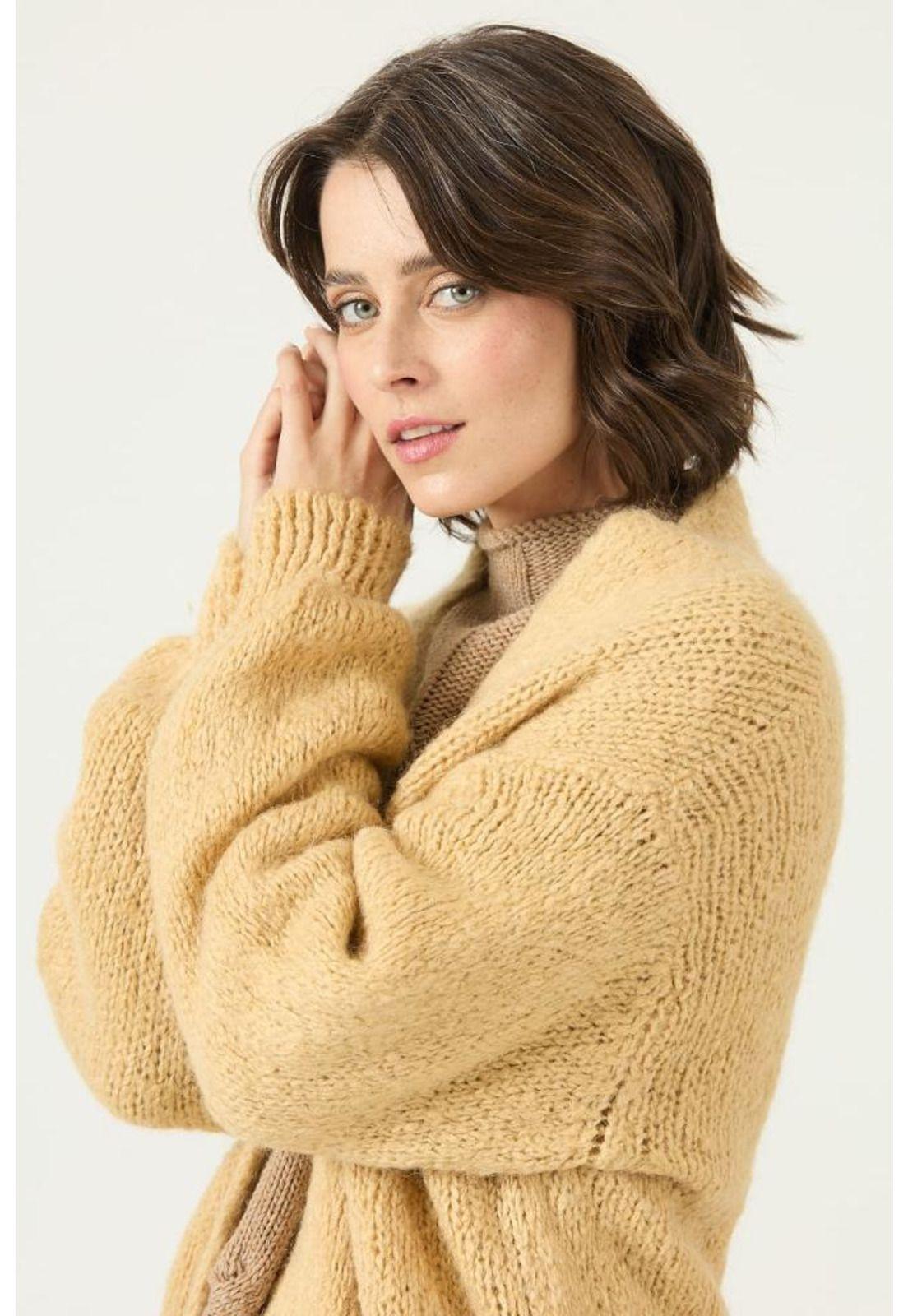 Tapado con mohair tejido beige PRIVILEGE 2769-0