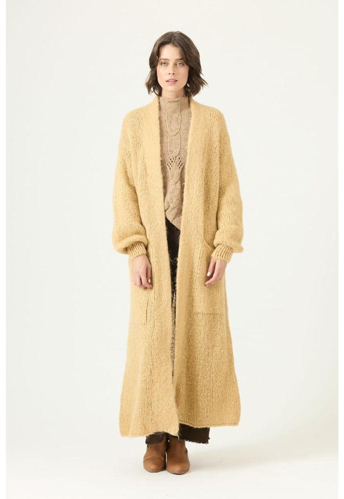 Tapado con mohair tejido beige PRIVILEGE 2769-2